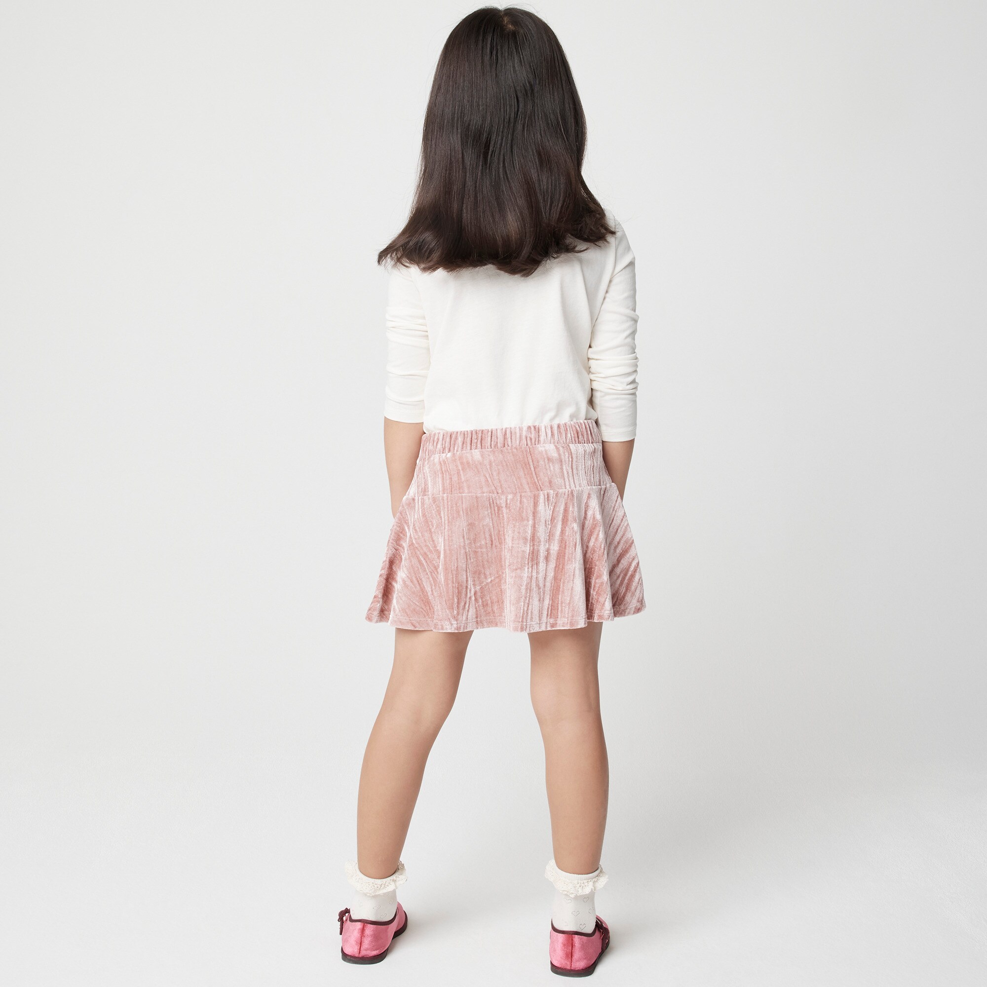 Girls' crushed velvet skirt