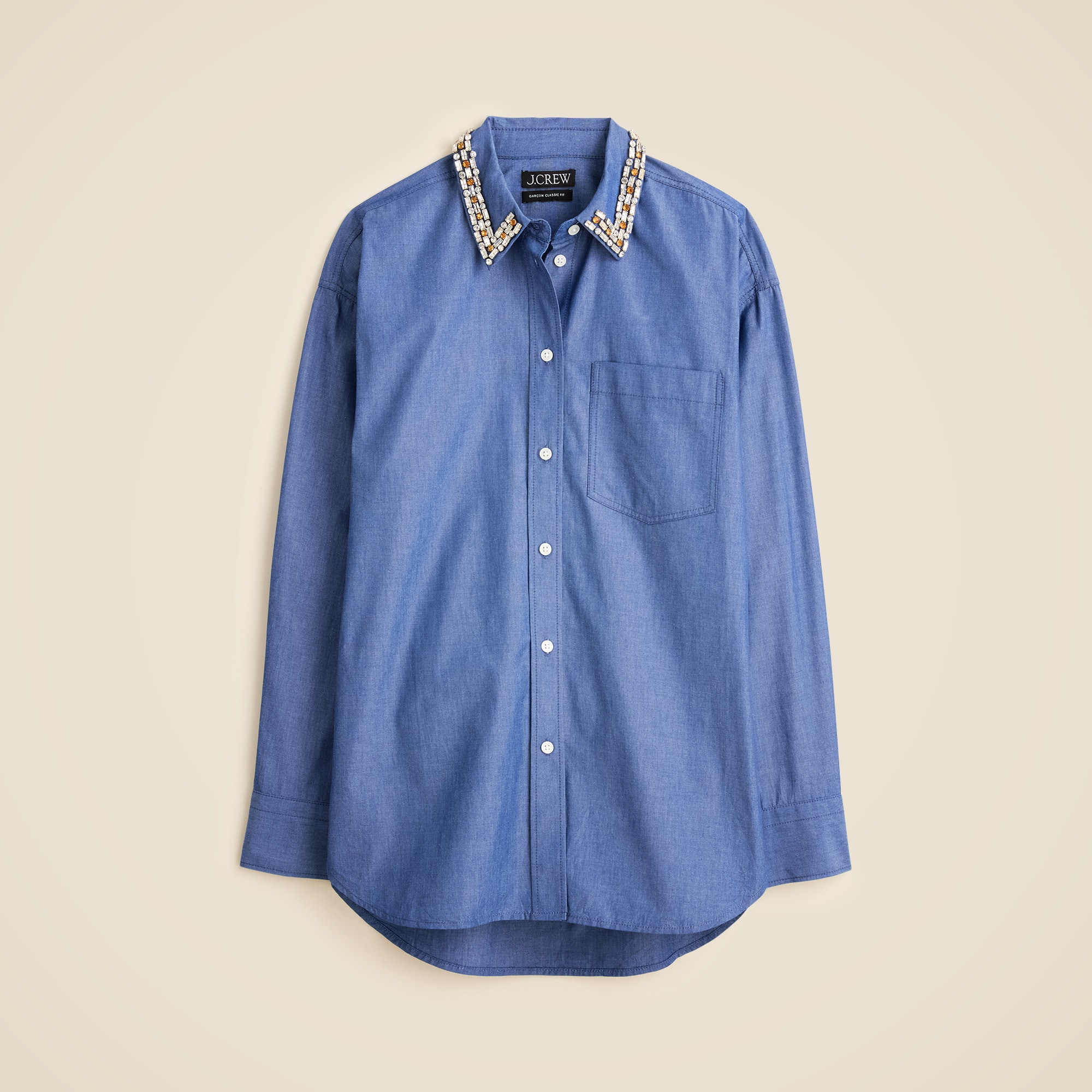 Étienne oversized shirt in embellished cotton poplin