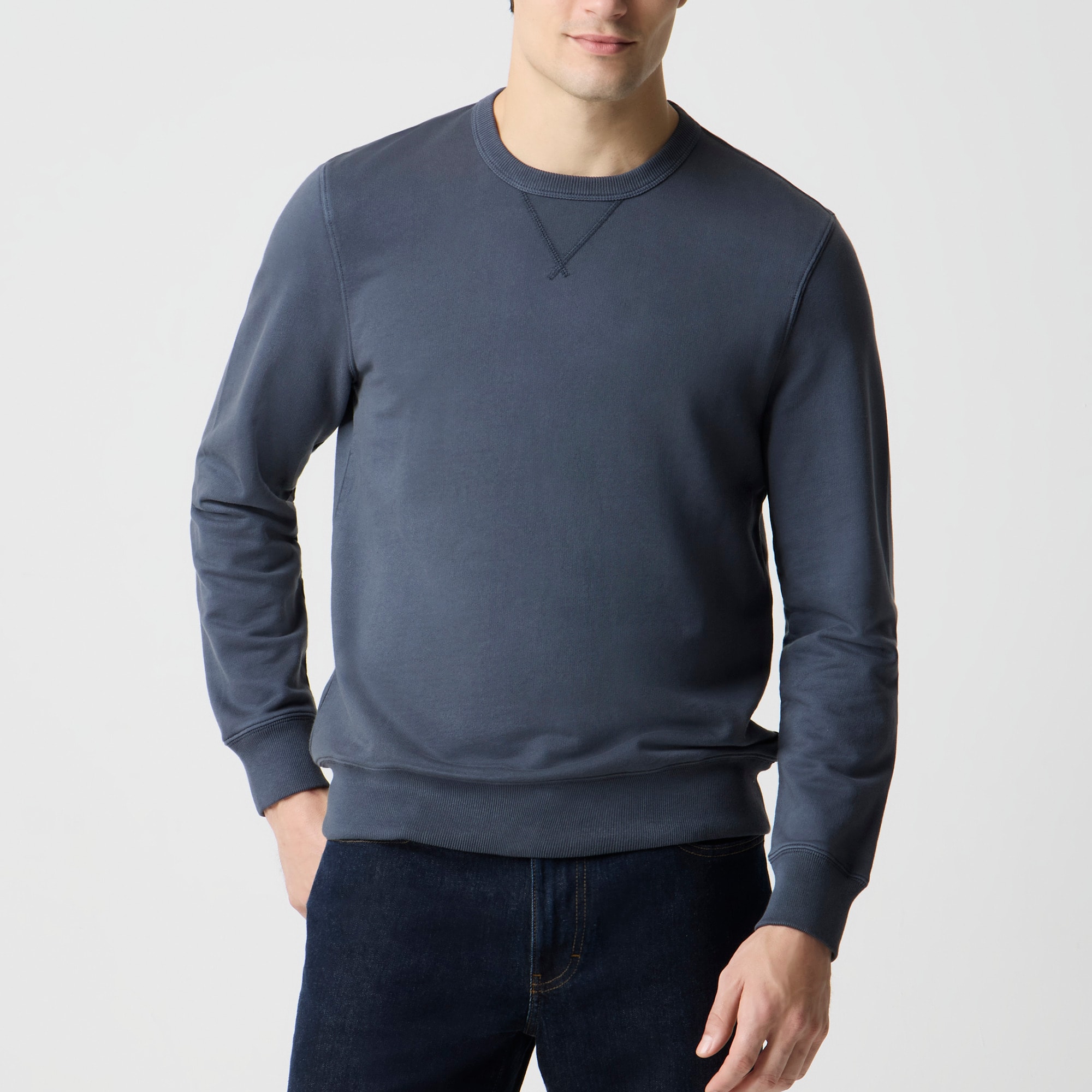 mens Garment-dyed crewneck sweatshirt