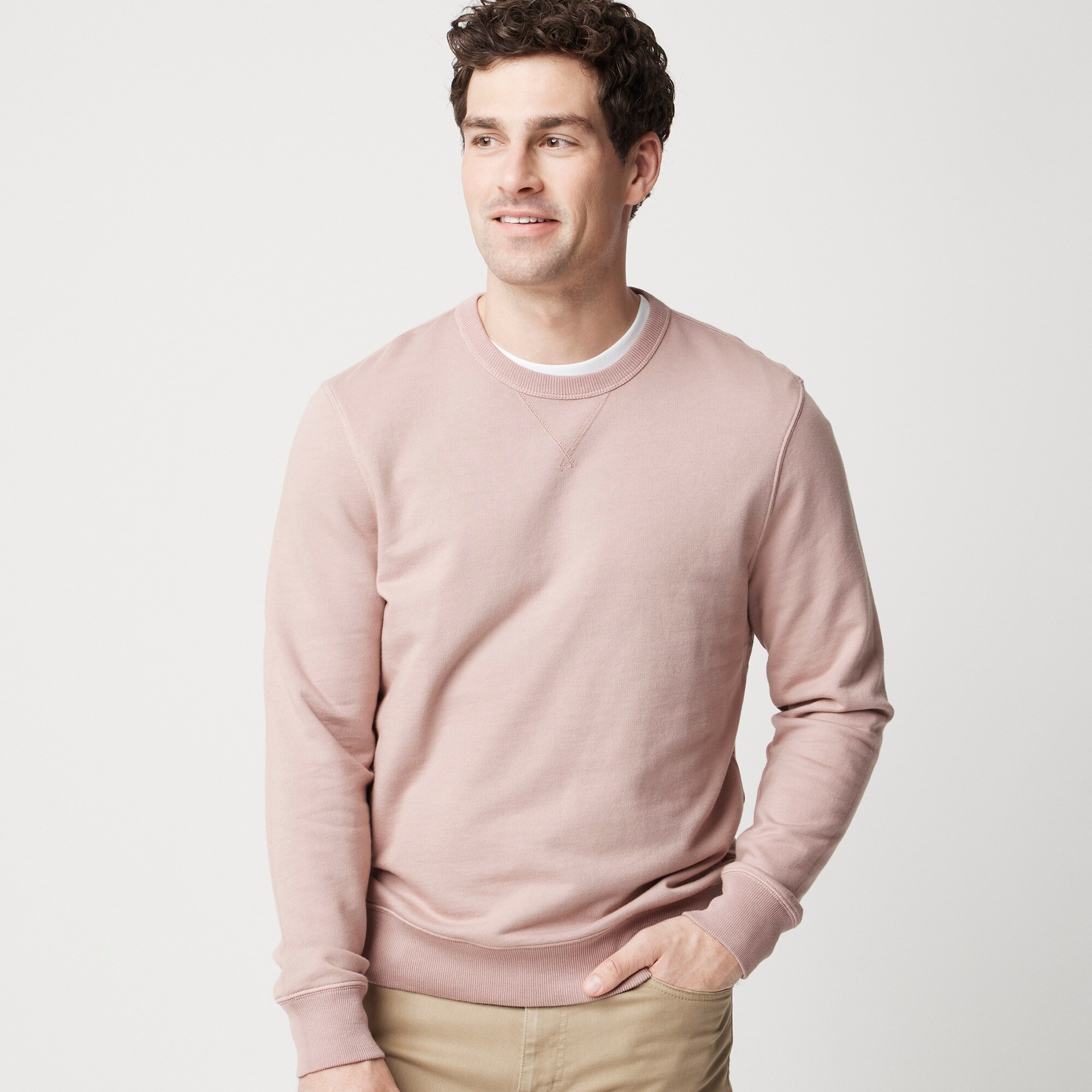 mens Garment-dyed crewneck sweatshirt