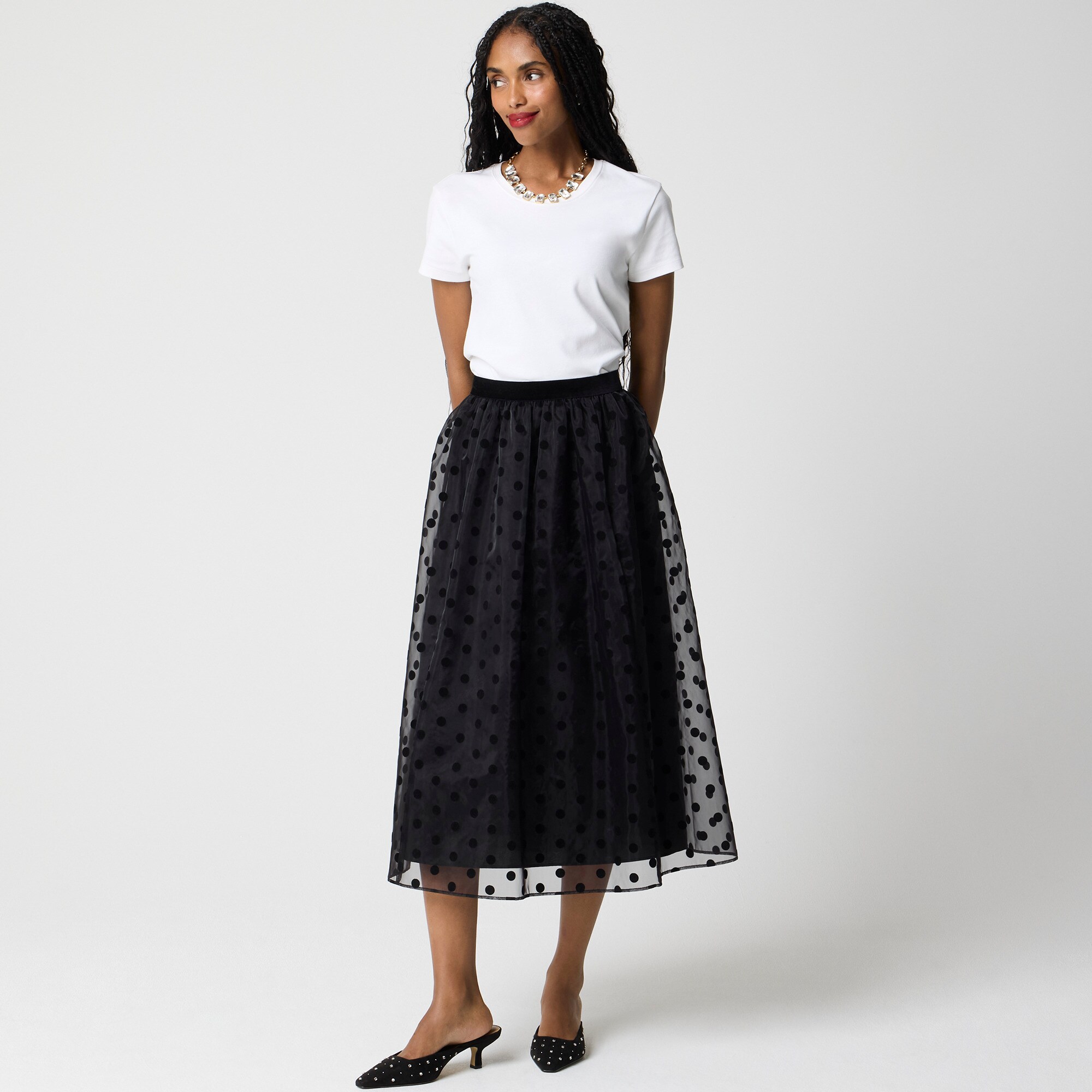  Dot midi skirt
