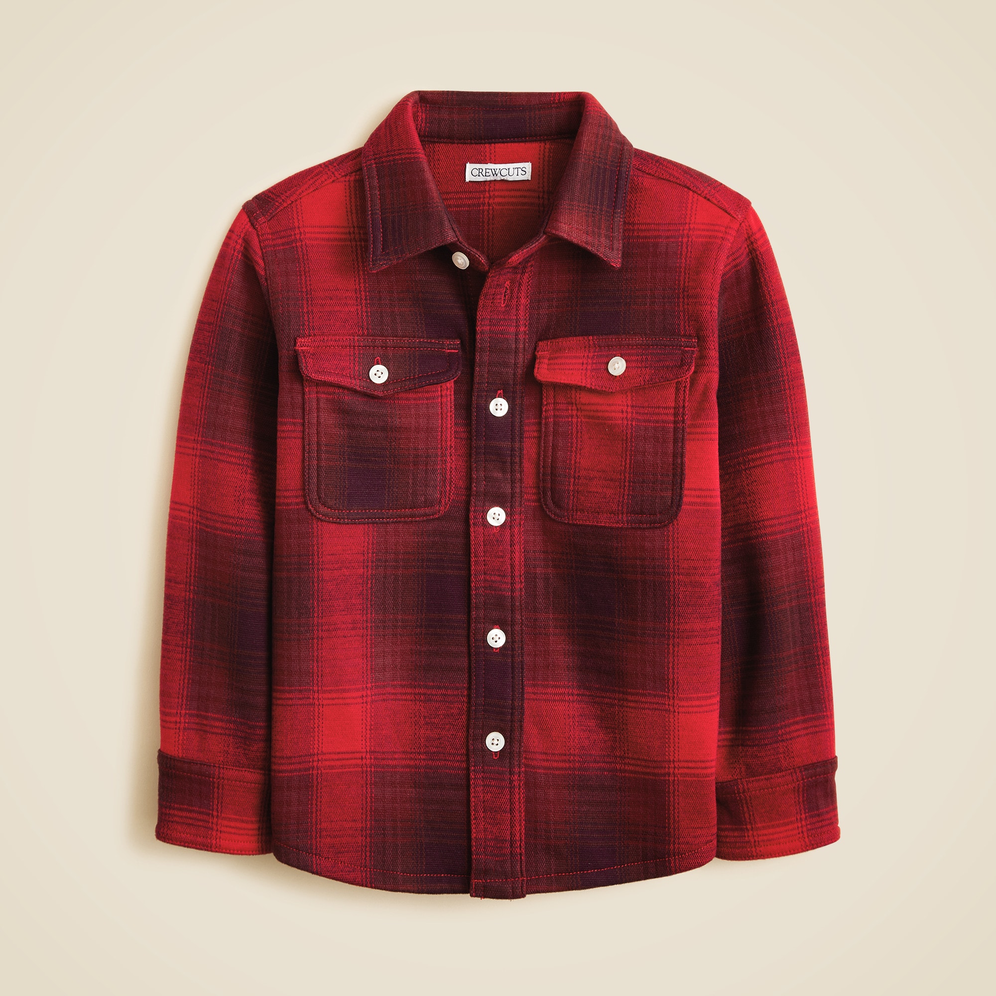 Kids' heavyweight Seaboard soft-knit shirt in plaid