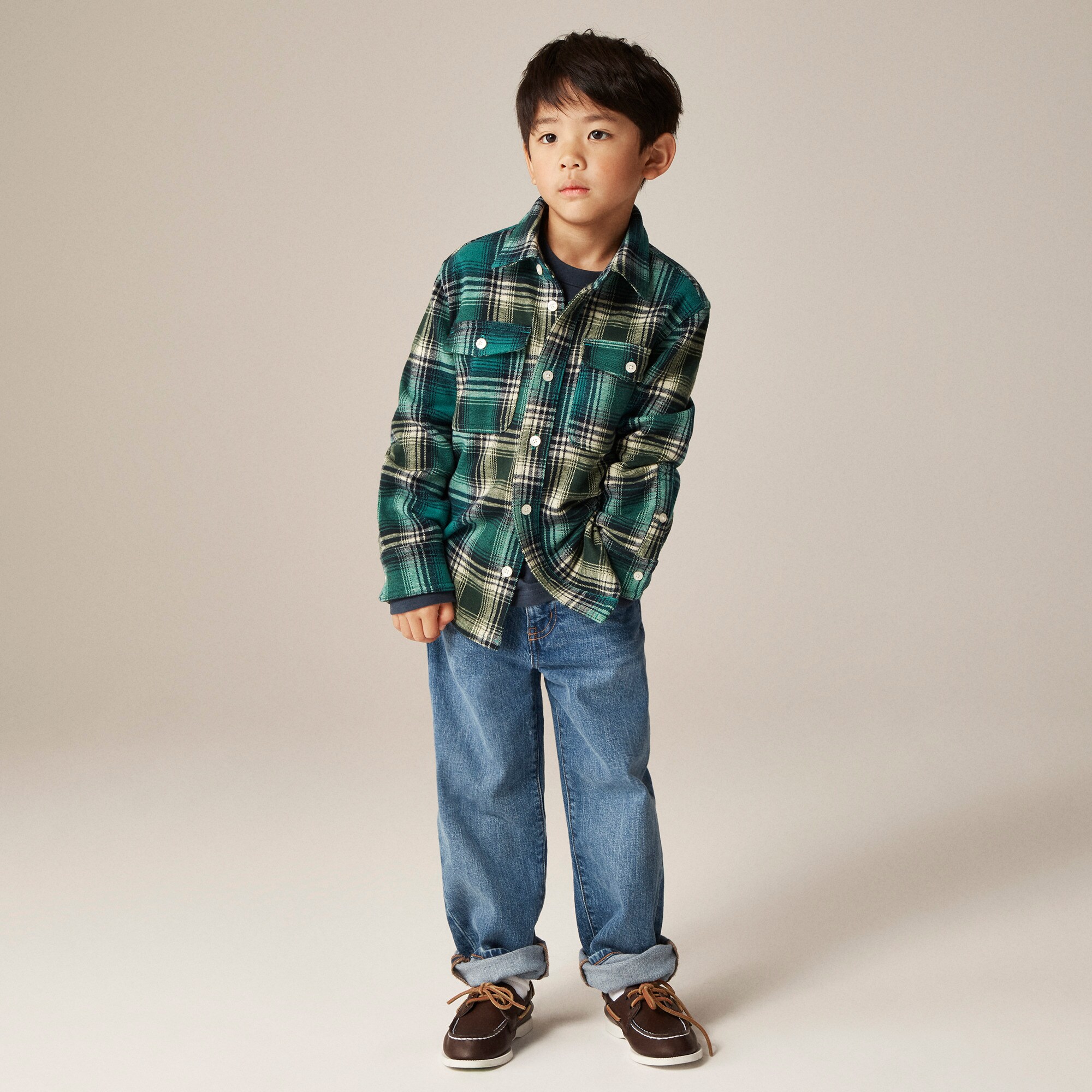 boys Kids' heavyweight Seaboard soft-knit shirt in plaid