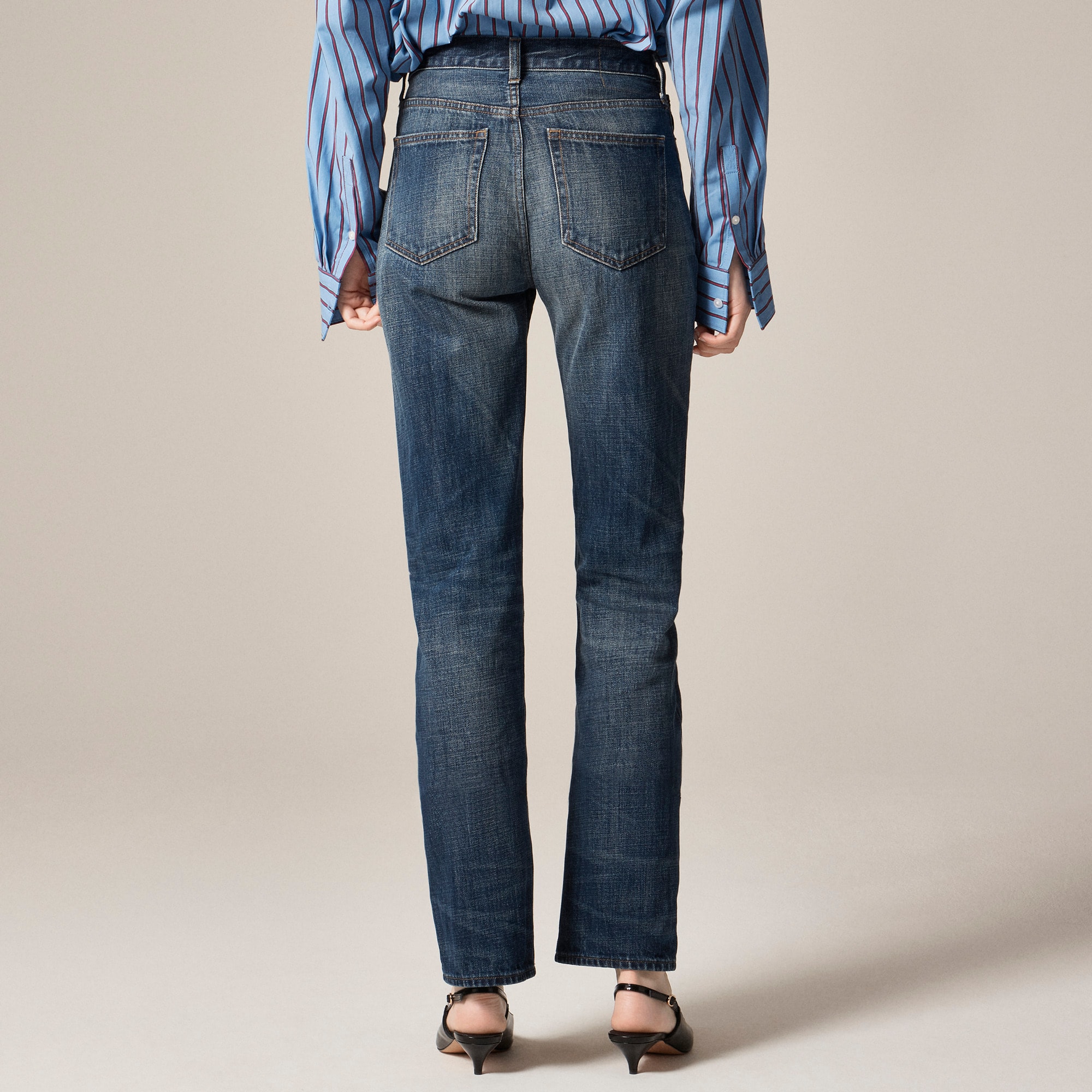 Nipped straight jean