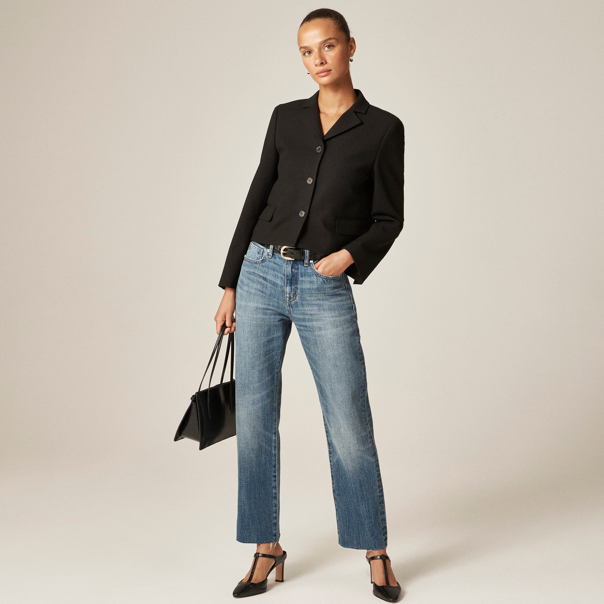 Nipped straight jean in rigid - image 2