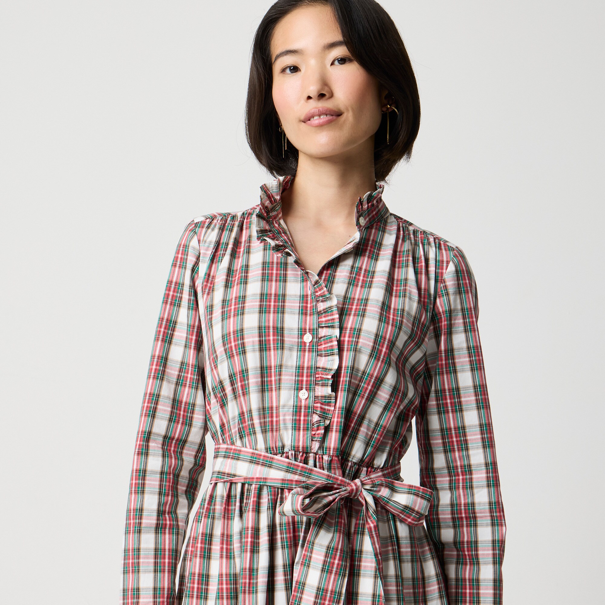 Tartan mini shirt-dress
