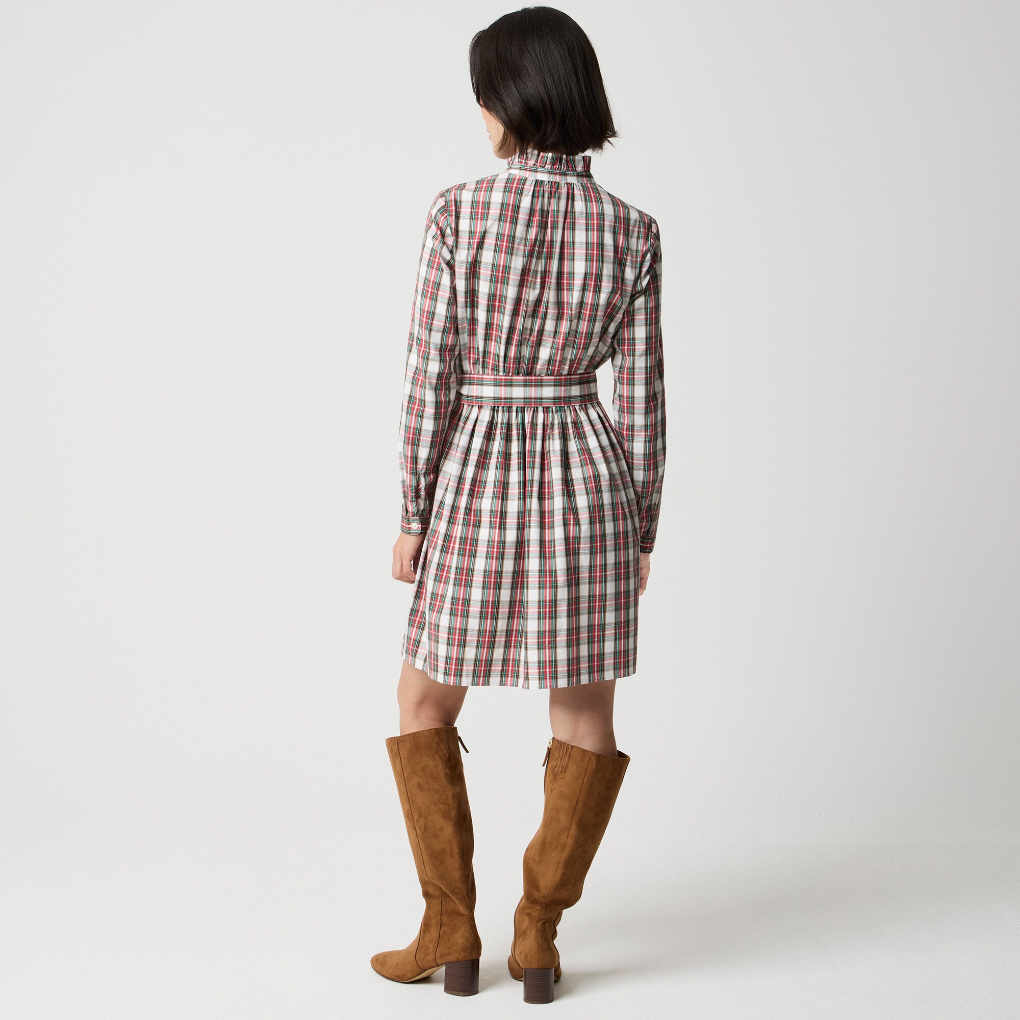 Tartan mini shirt-dress