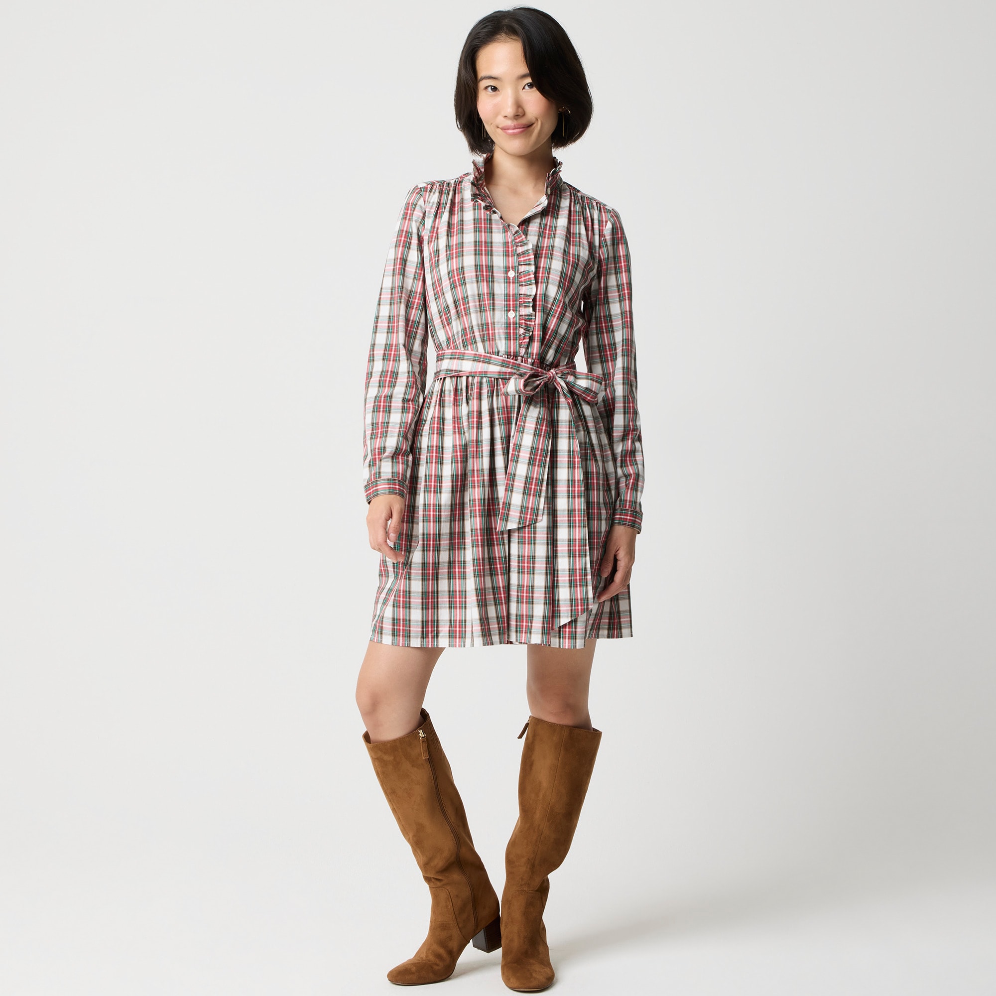 Tartan Mini Shirt-dress For Women | Factory