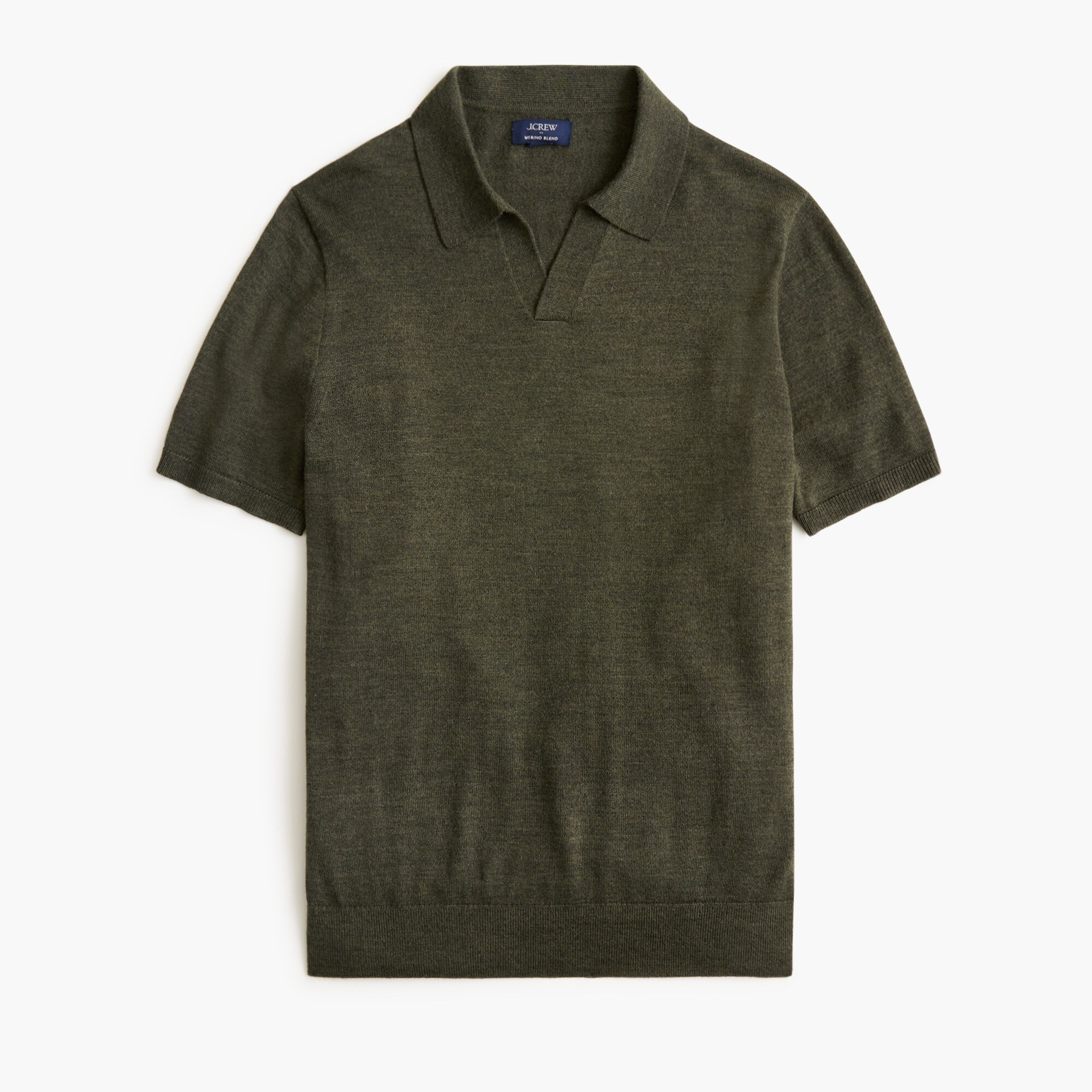  Merino wool-blend johnny-collar sweater-polo