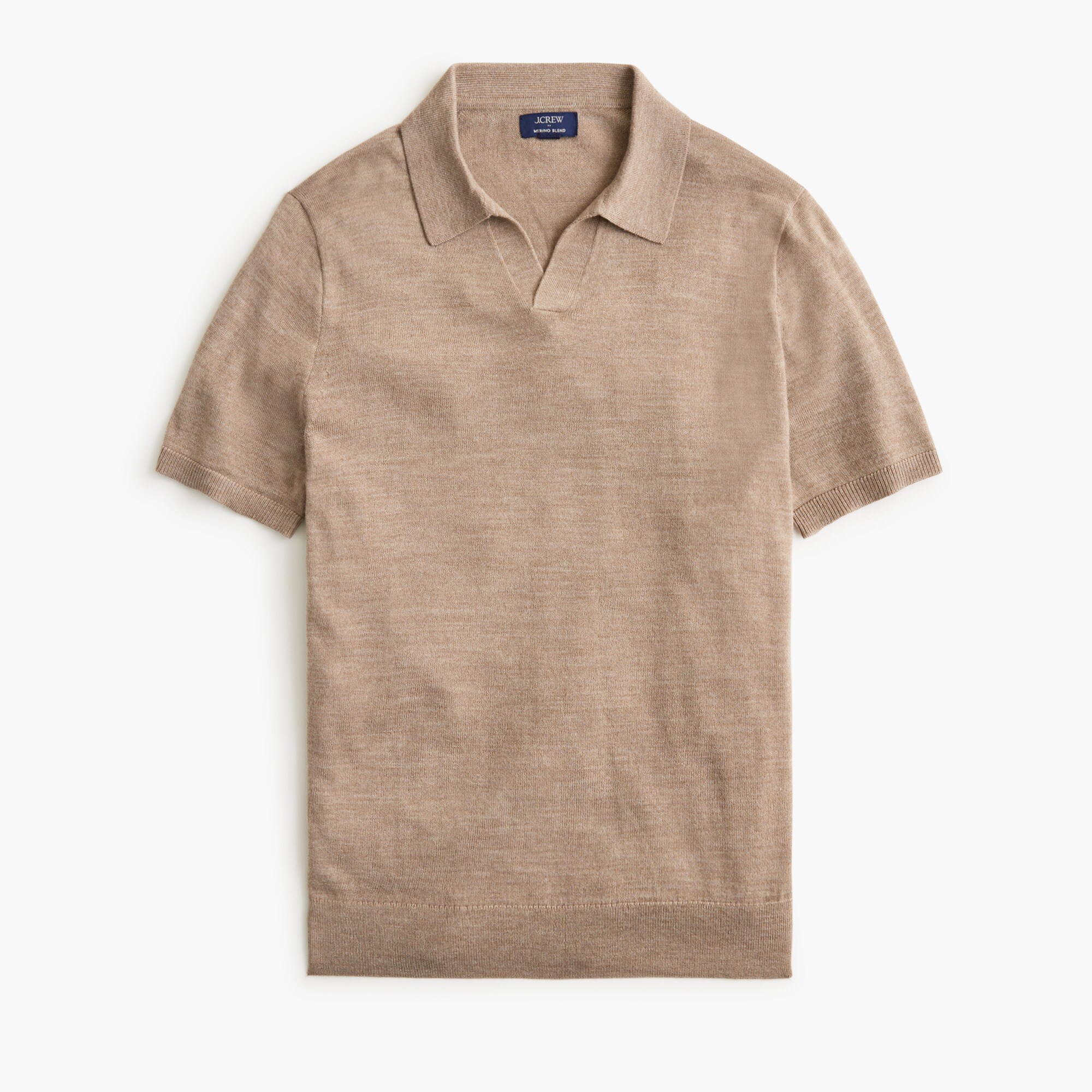 Merino wool-blend johnny-collar sweater-polo