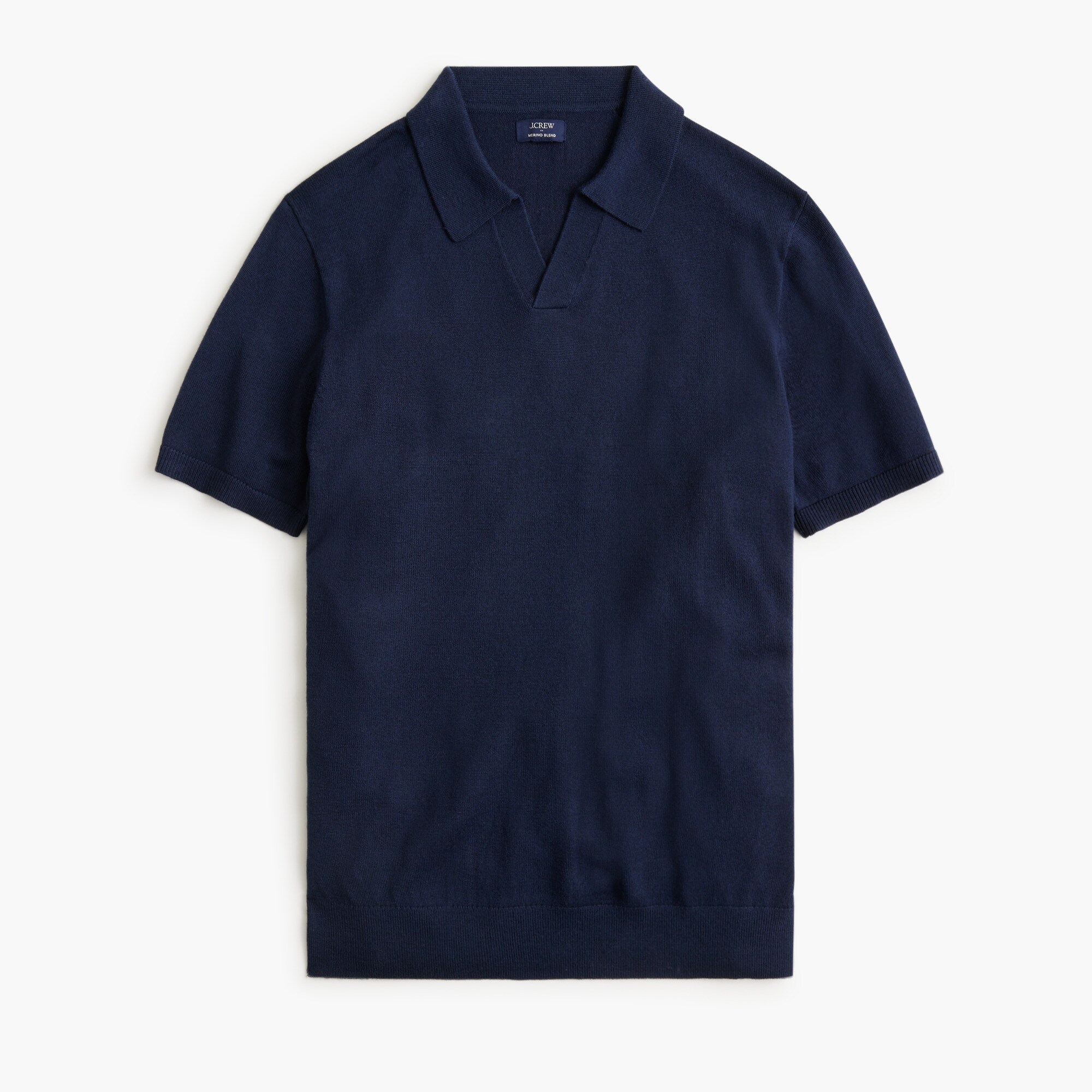  Merino wool-blend johnny-collar sweater-polo
