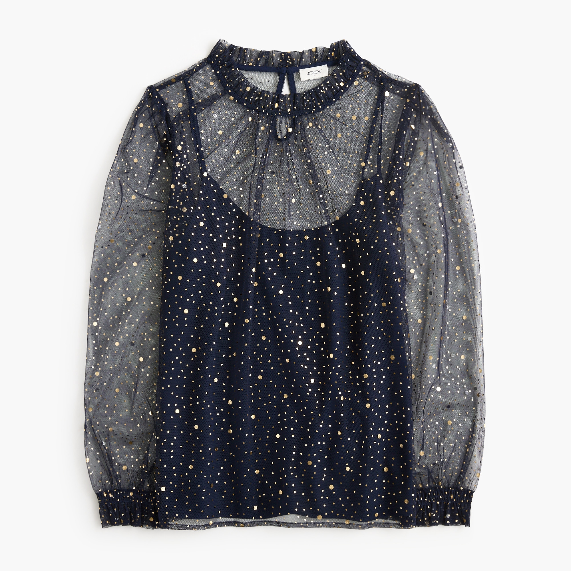 Sparkle Tulle Ruffleneck Top For Women | Factory
