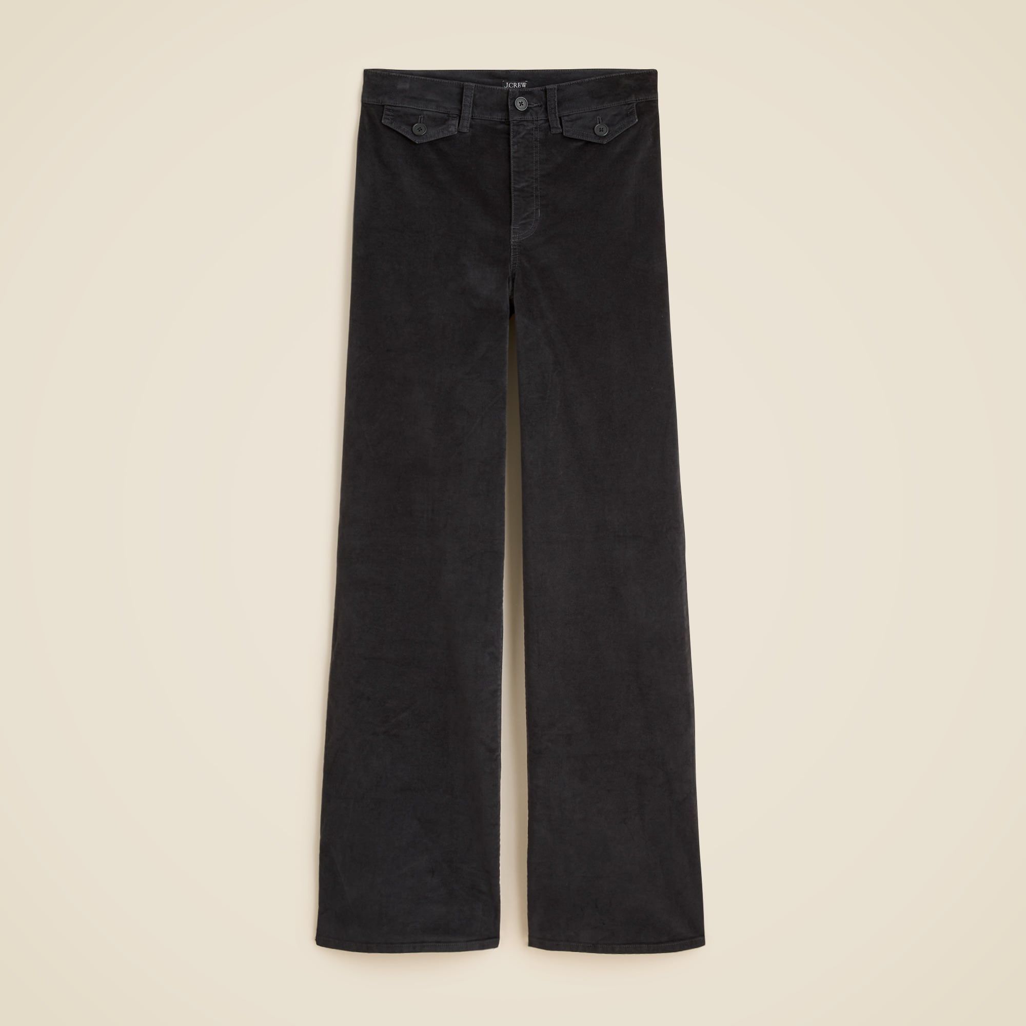Wide-leg trouser in washed velvet