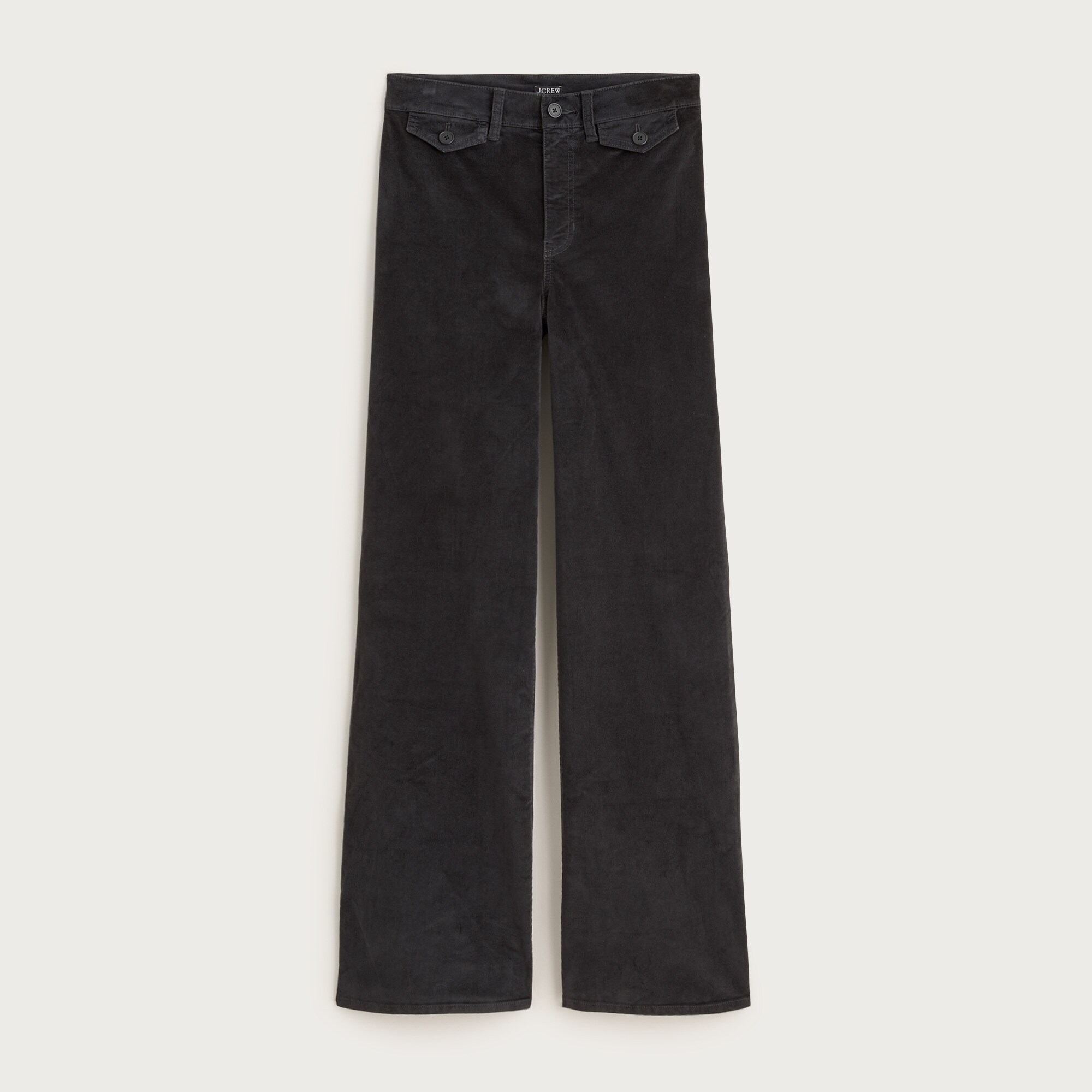 Wide-leg trouser in washed velvet