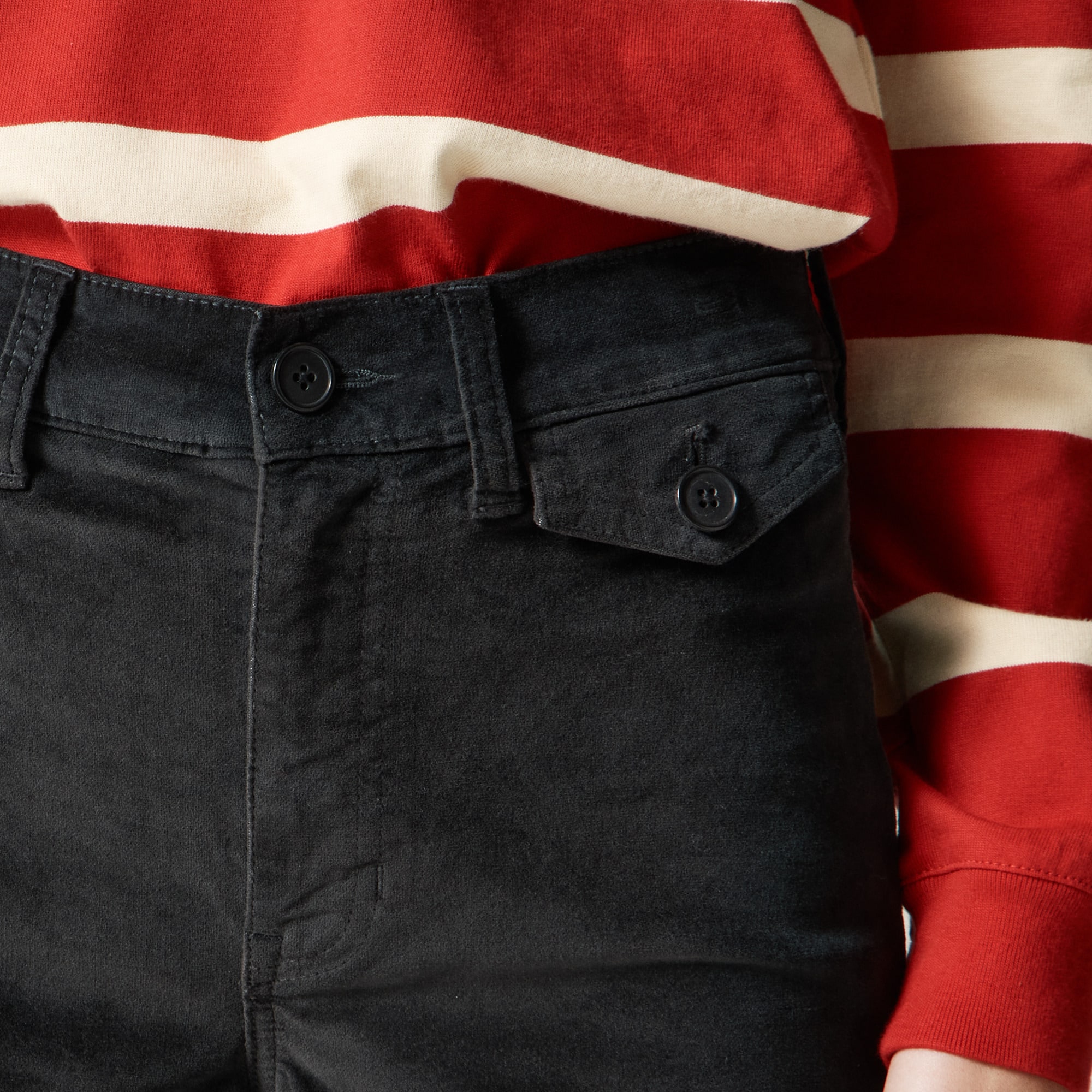 Wide-leg trouser in washed velvet