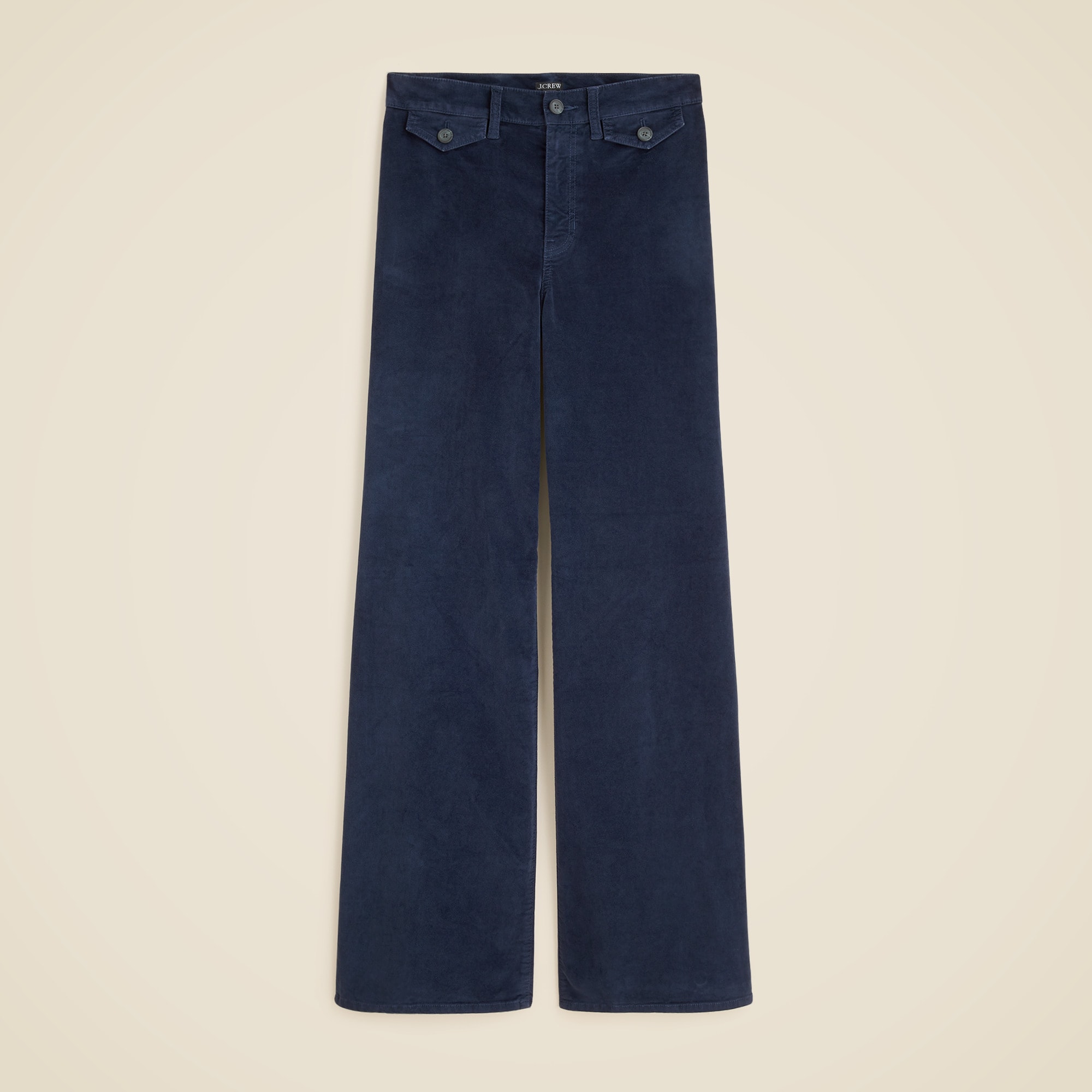 Petite wide-leg trouser in washed velvet