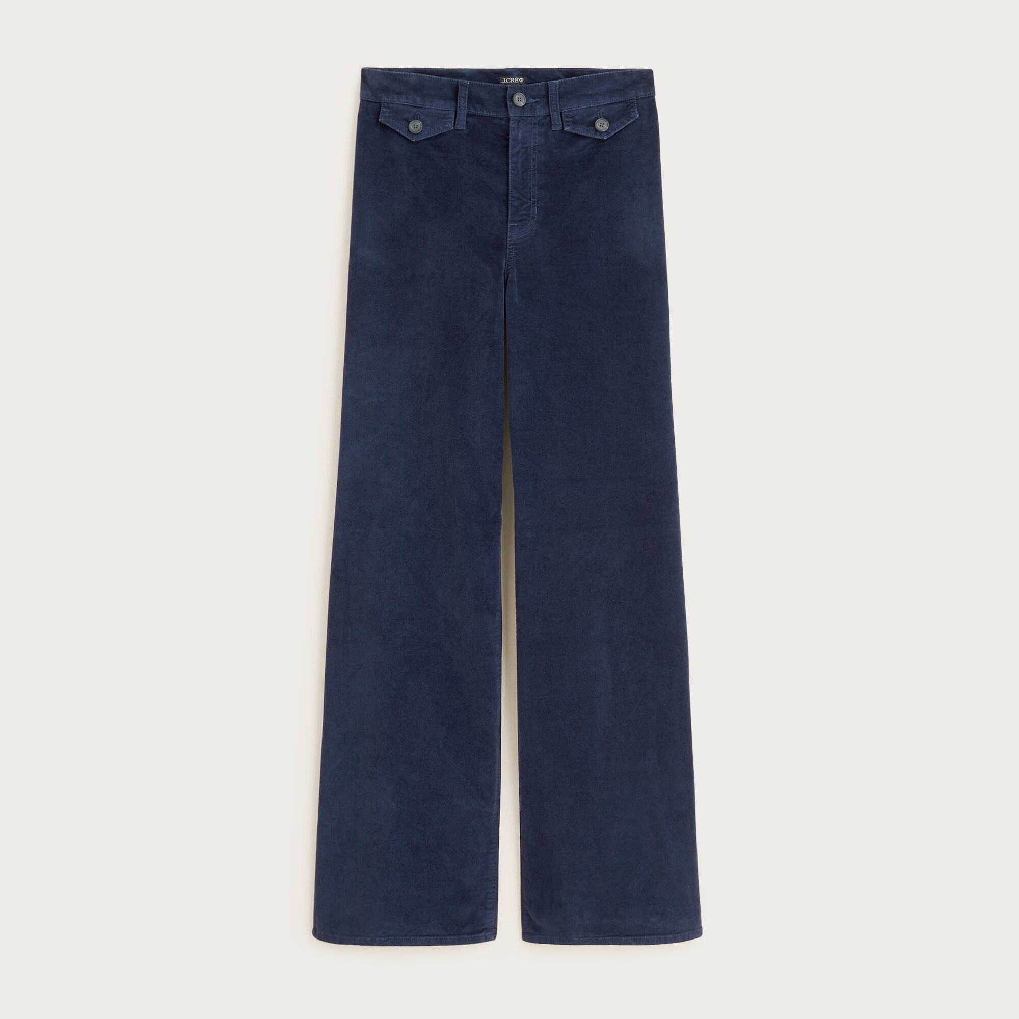 Petite wide-leg trouser in washed velvet