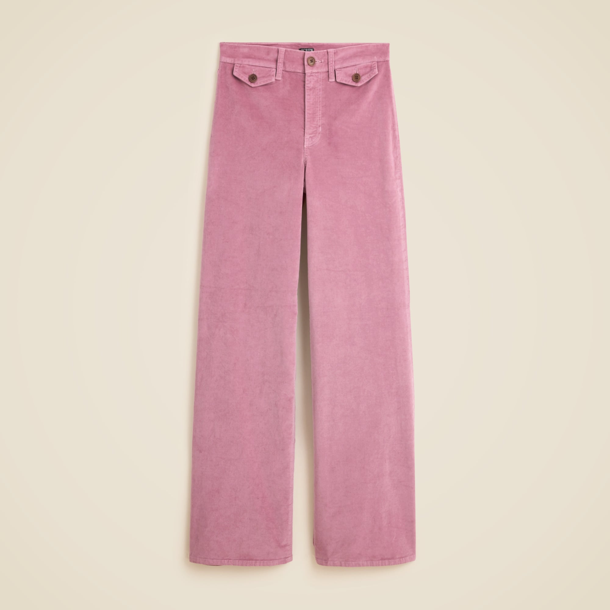 Wide-leg trouser in washed velvet