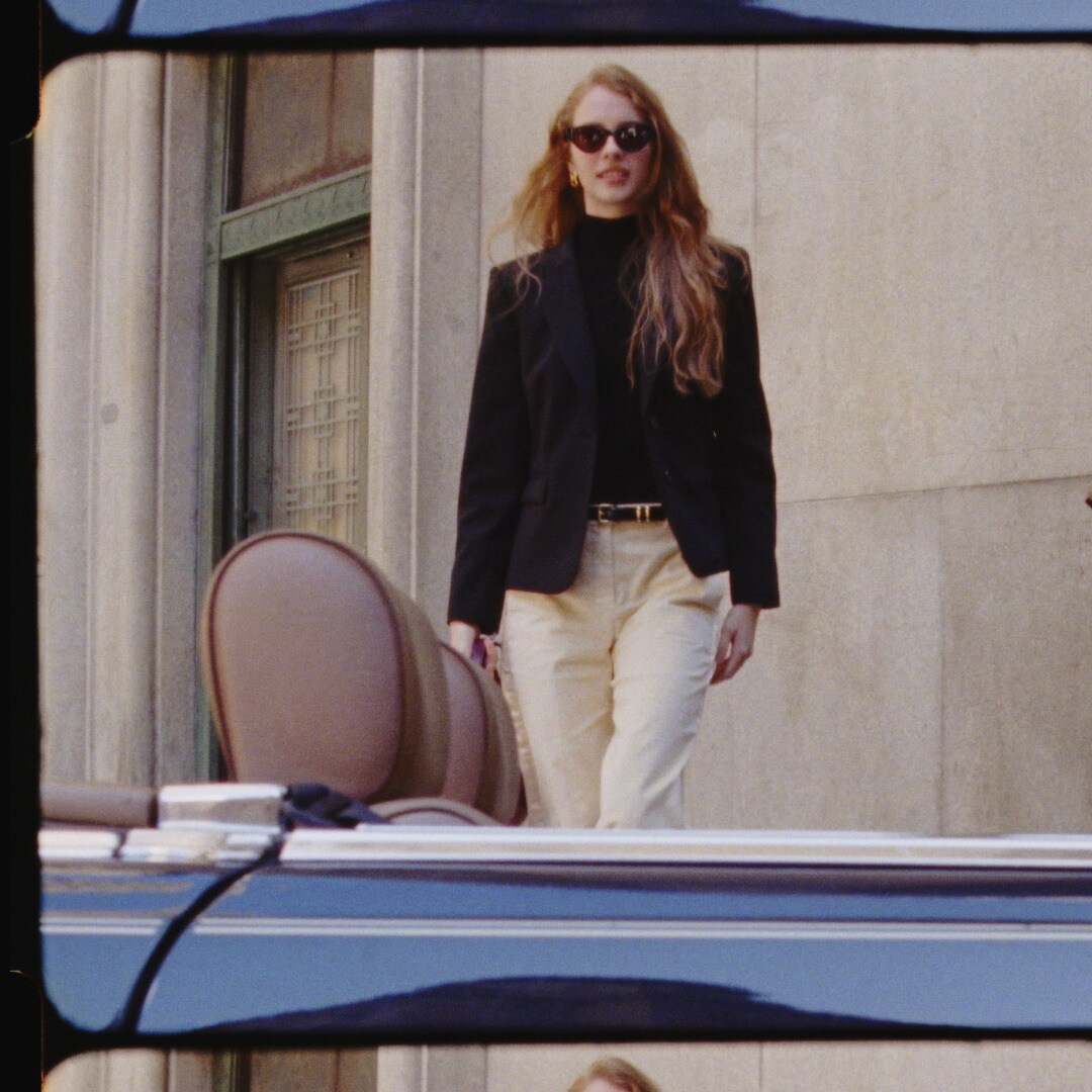 Wide-leg trouser with satin stripe in washed velvet