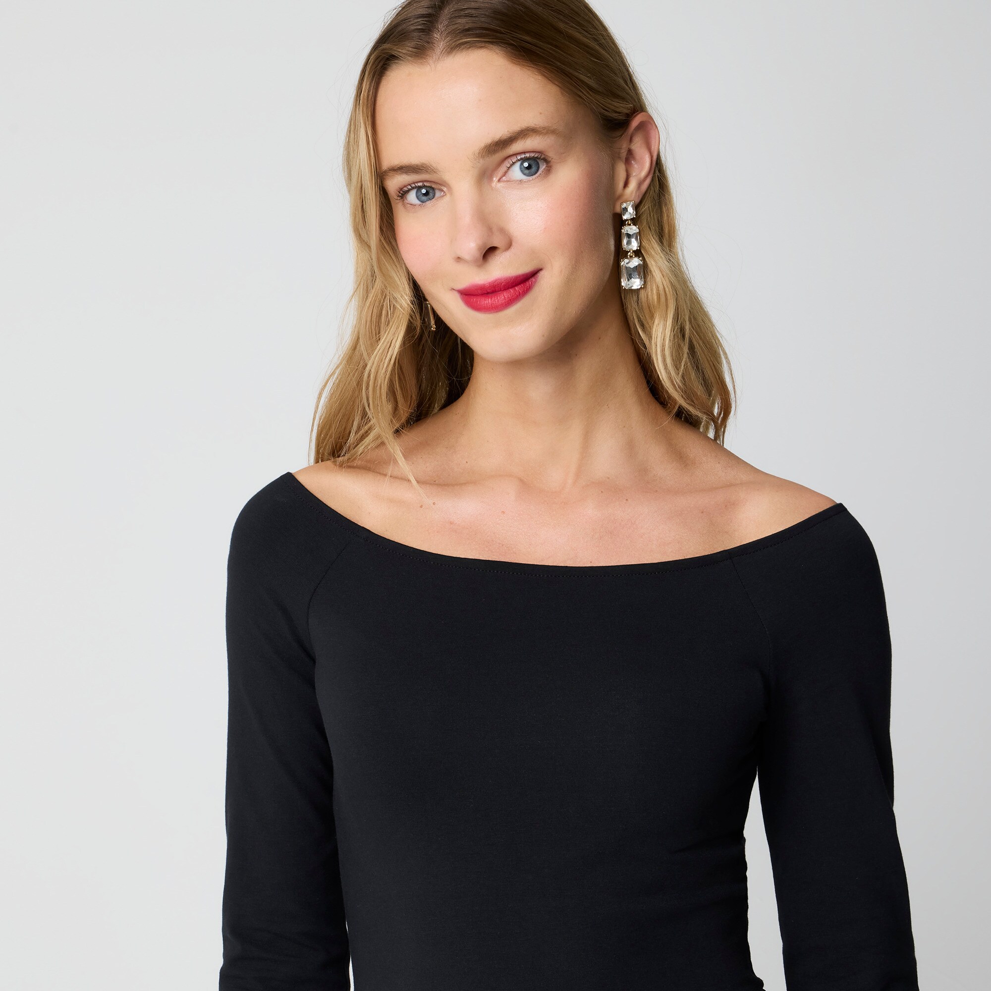 Petite off-the-shoulder knit mixy dress