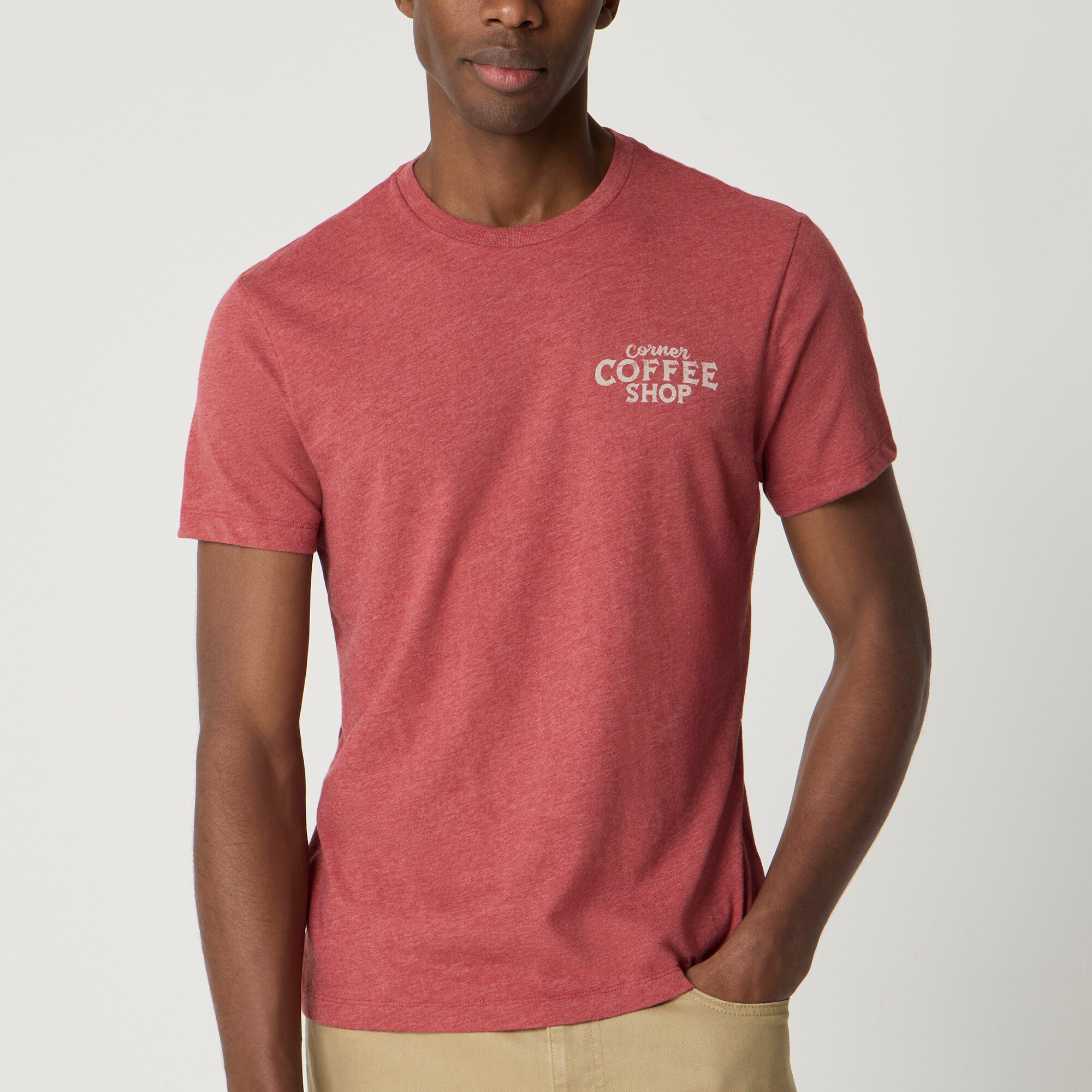 mens "Corner coffee shop" graphic tee