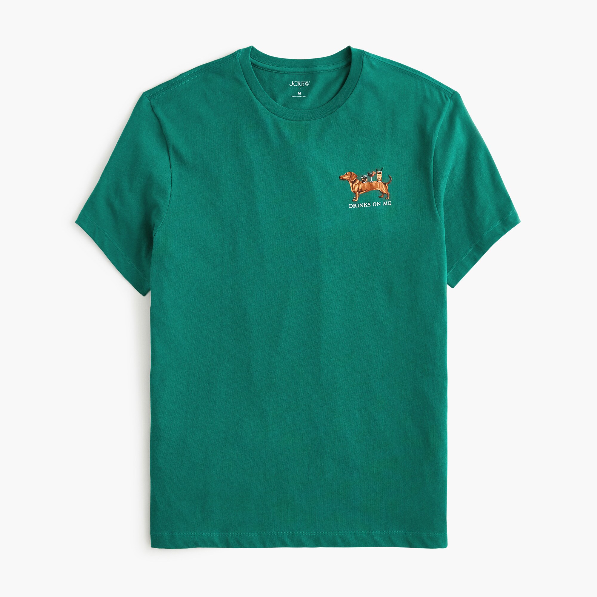 "Drinks on me" dachshund graphic tee