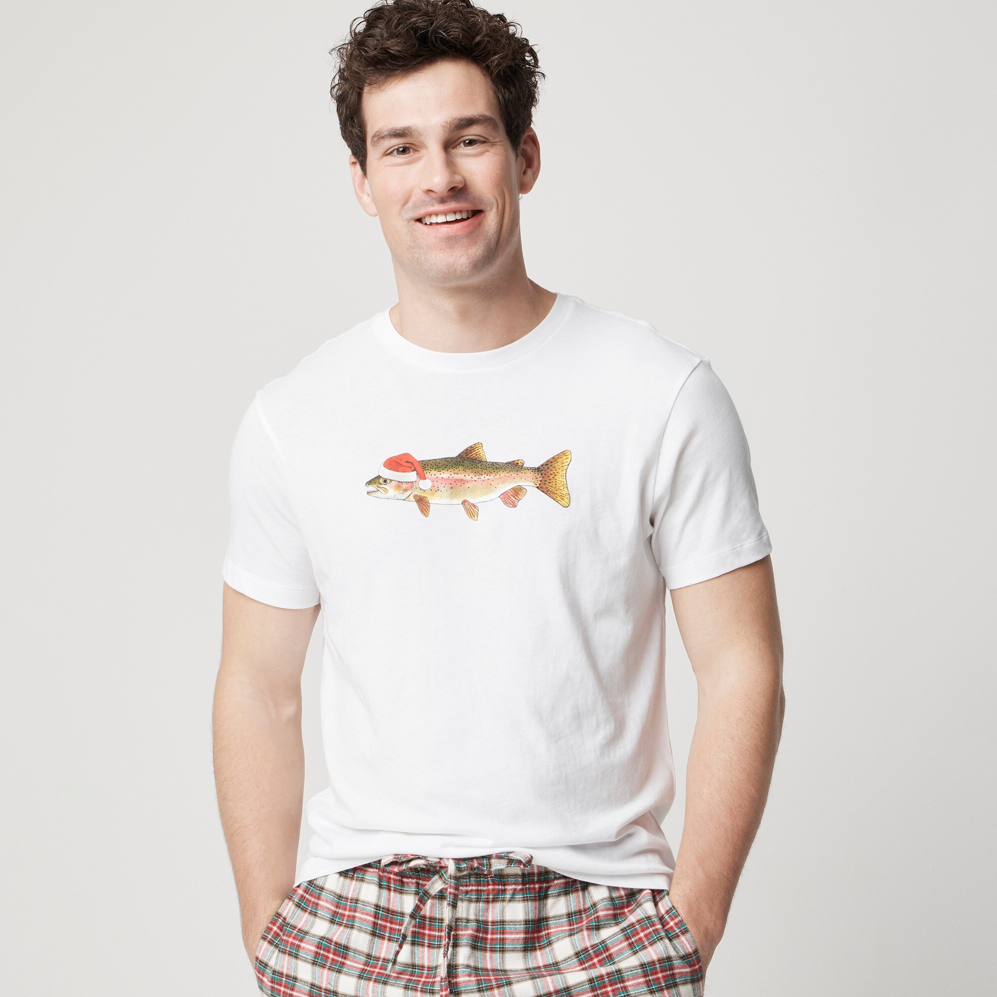 mens Santa trout graphic tee