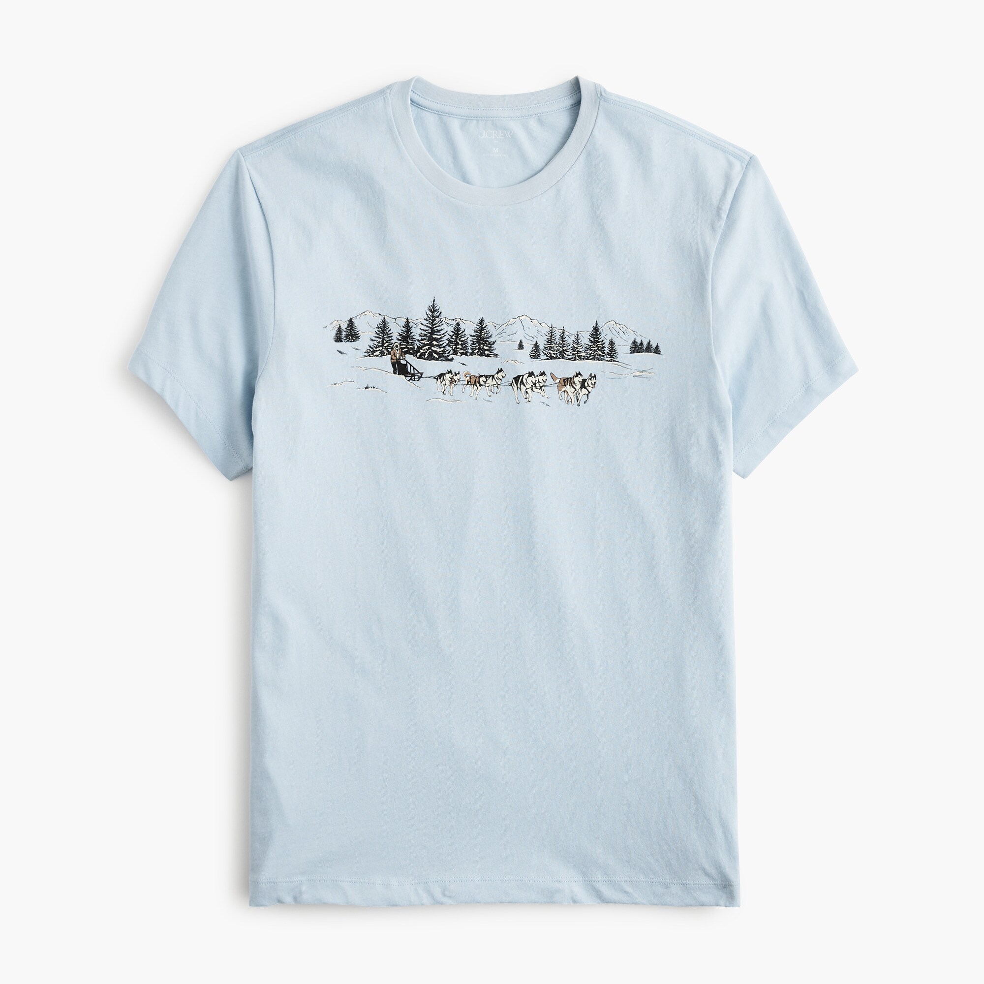 Sled dogs landscape graphic tee