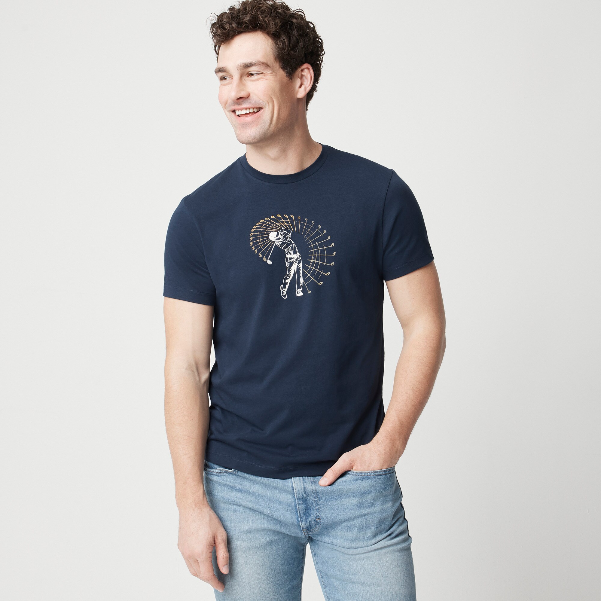 mens Golf swing graphic tee