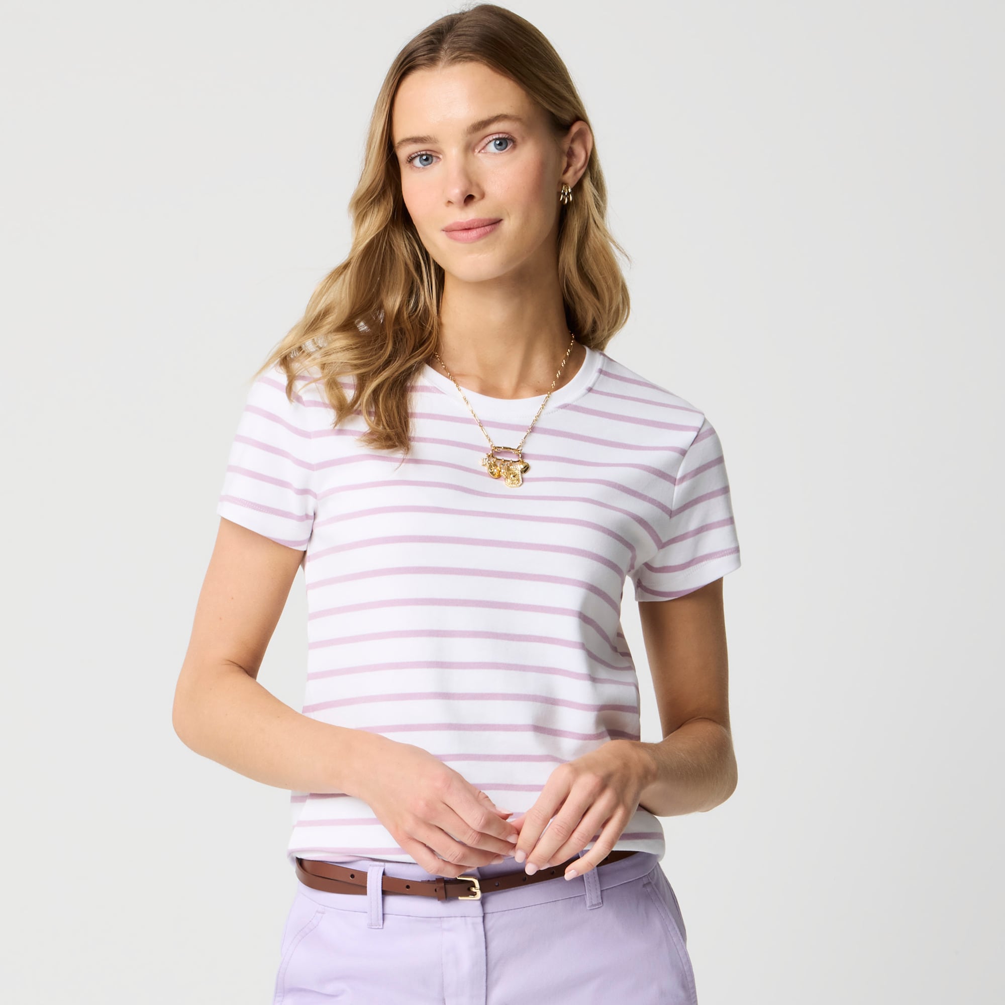 Striped Essential short-sleeve crewneck tee