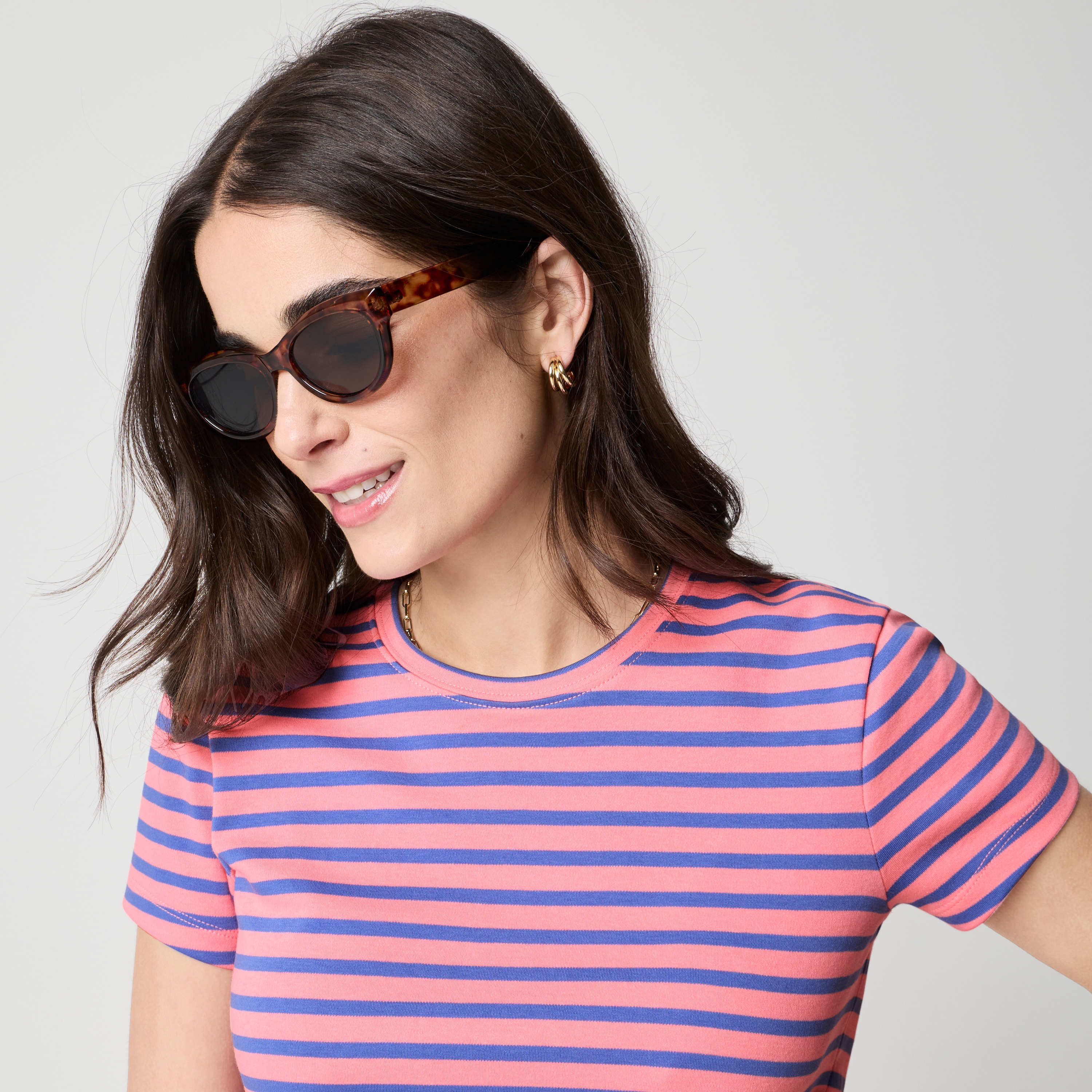 Striped Essential short-sleeve crewneck tee