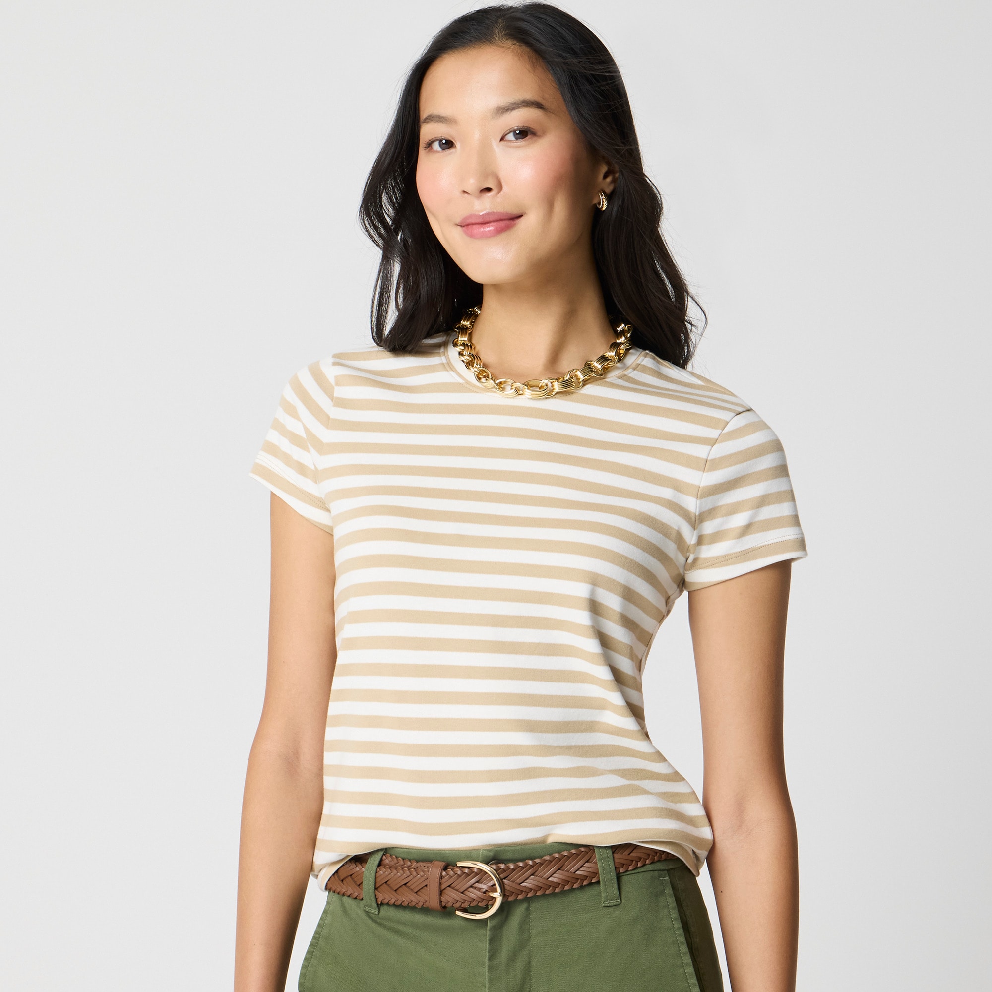 Striped Essential short-sleeve crewneck tee