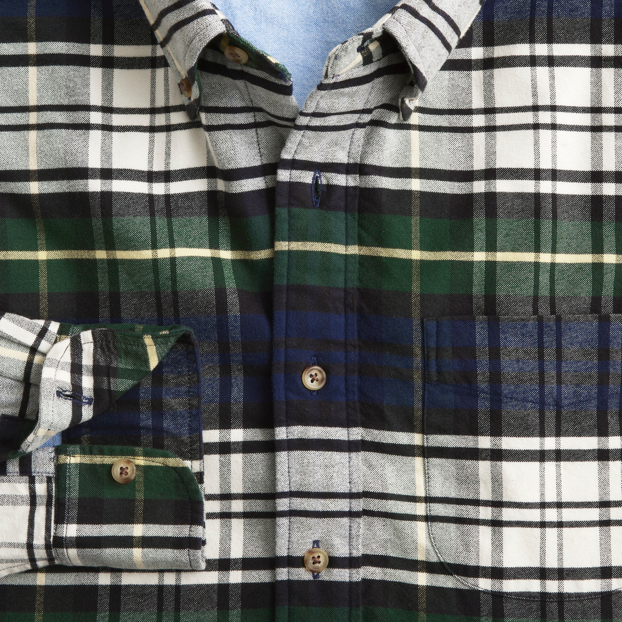 Double-faced brushed cotton oxford overshirt