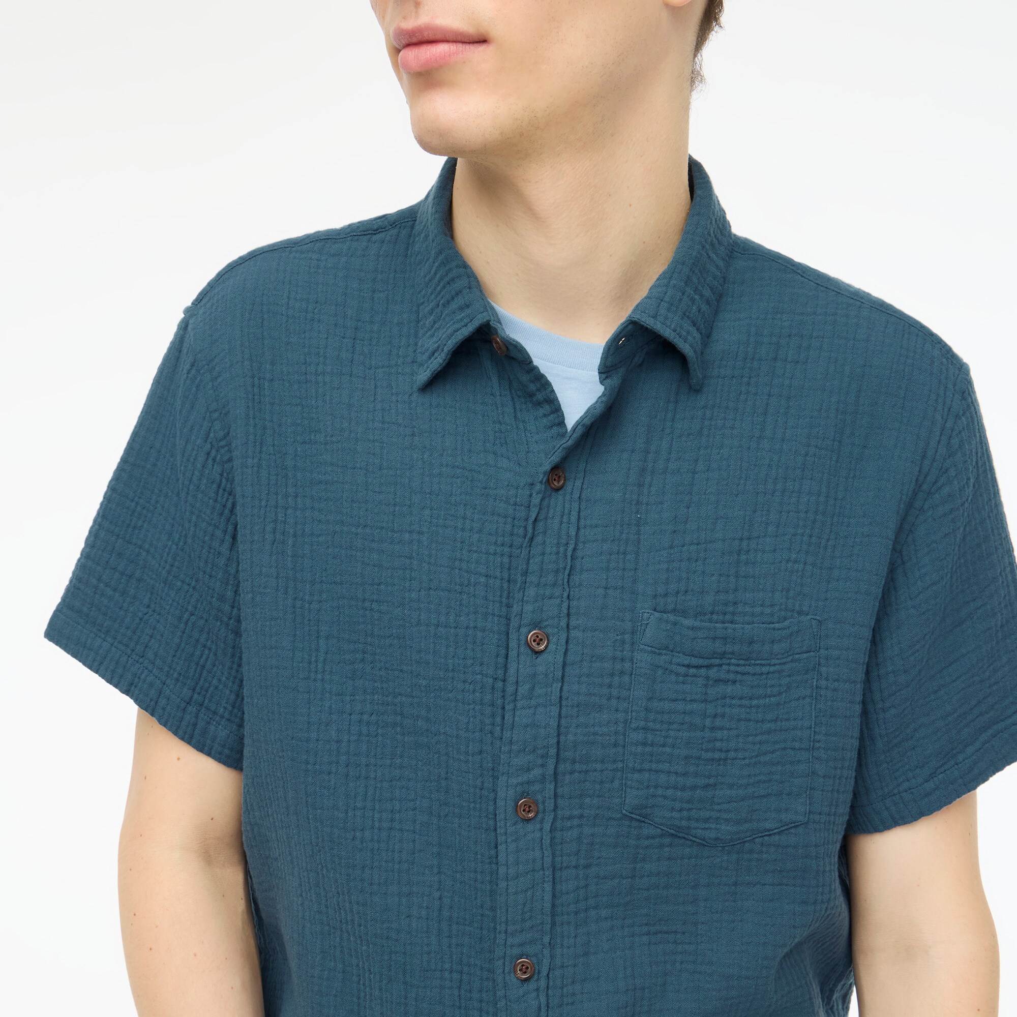 Short-sleeve gauze shirt