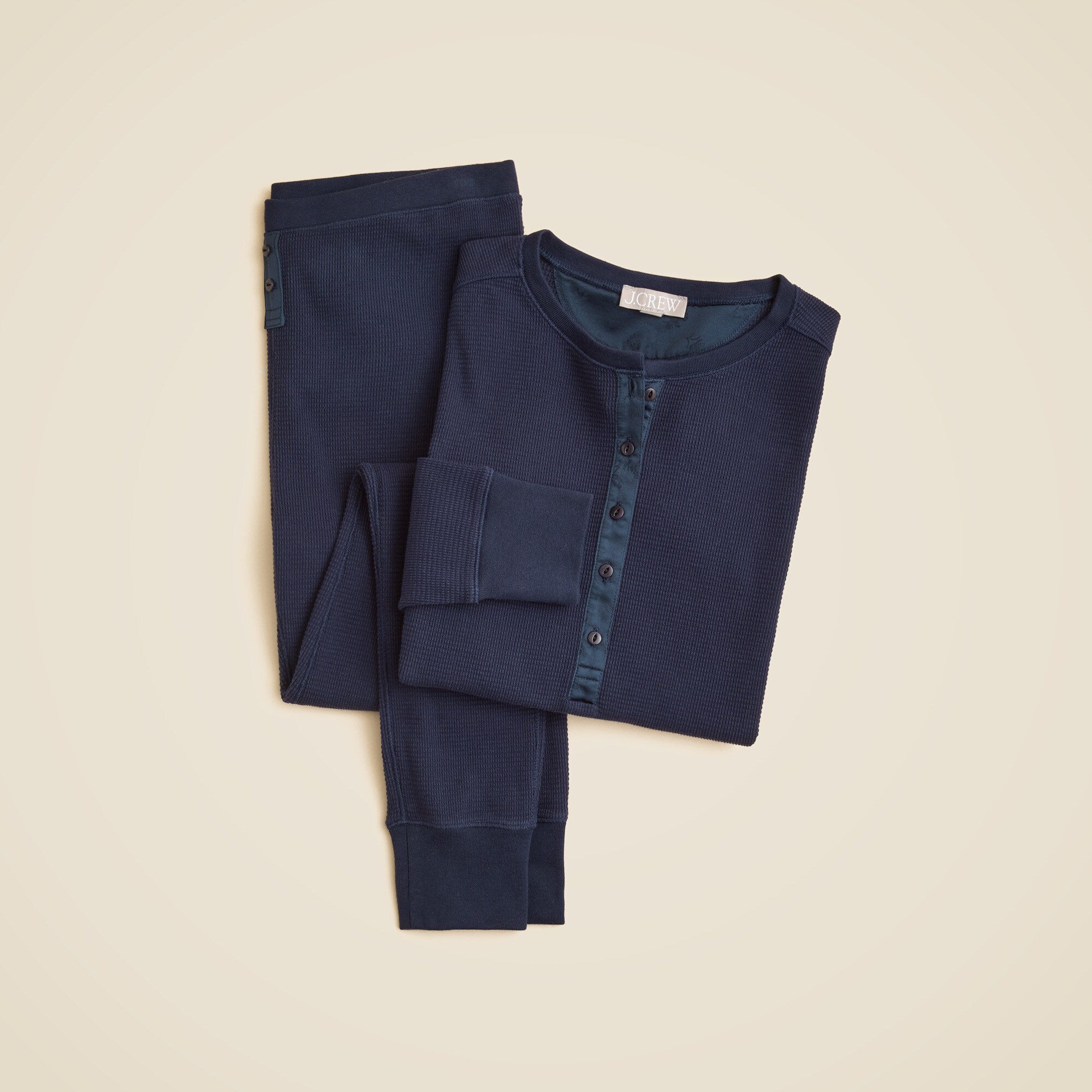 Waffle-knit pajama set