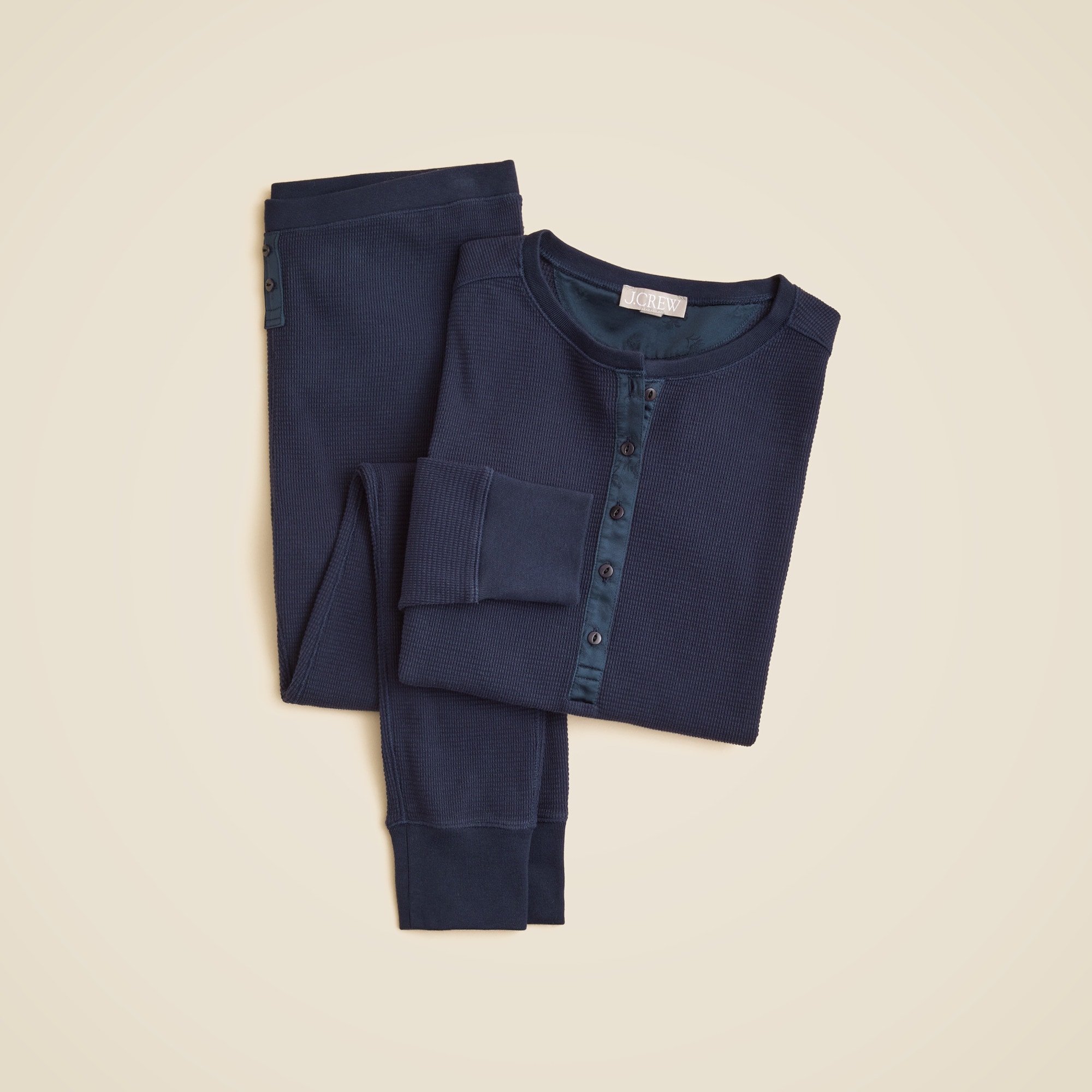 Waffle-knit pajama set