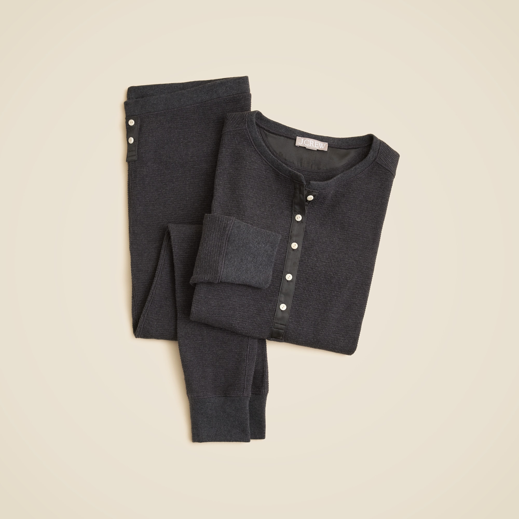 Waffle-knit pajama set