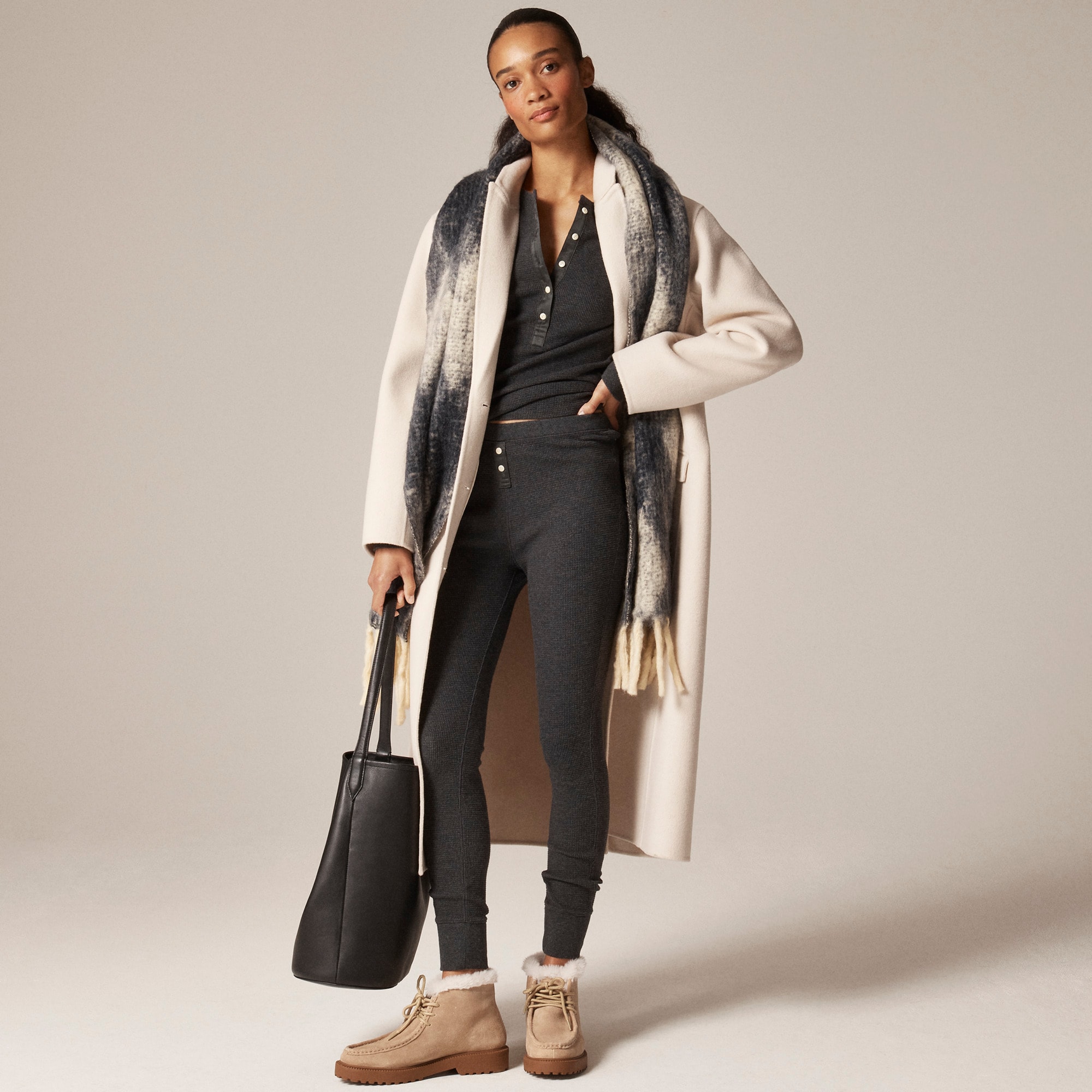 womens Waffle-knit pajama set