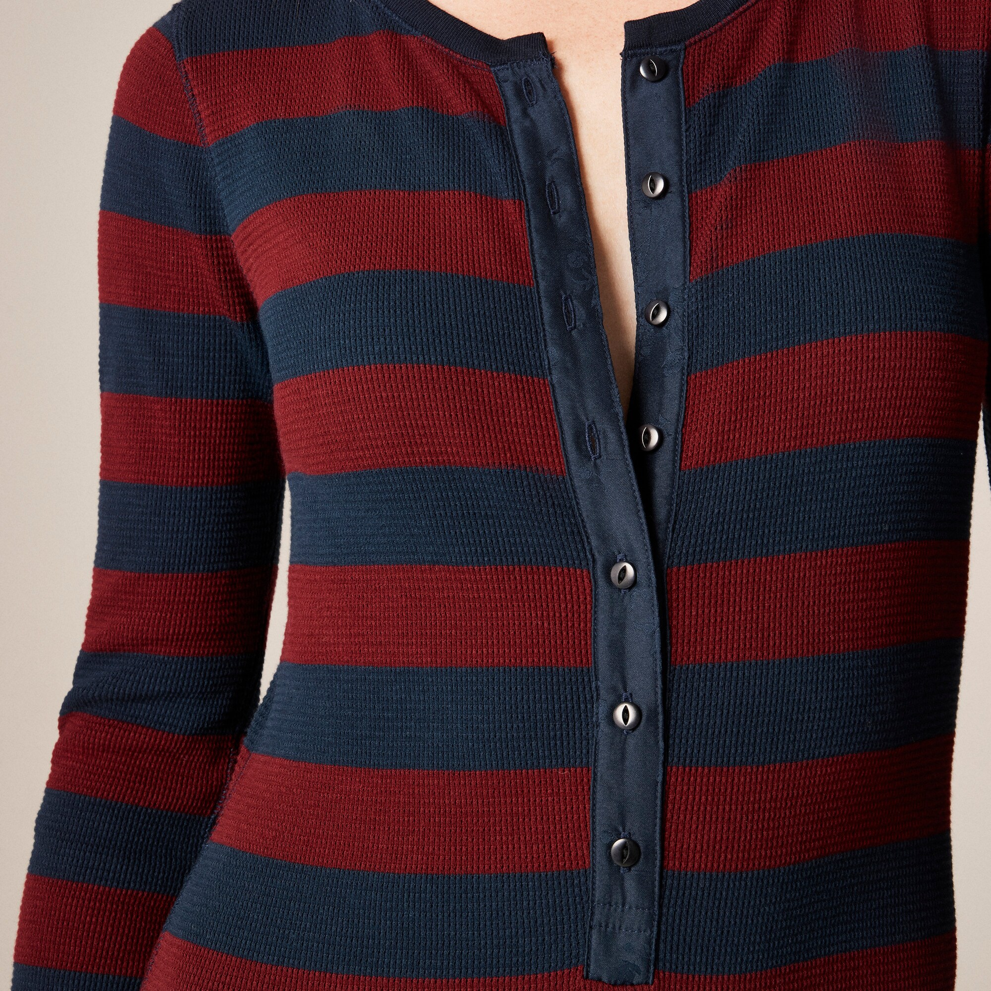 Y's ワイズ TWILL LONG POCKET ONE-PIECE 1 Waffle-knit One-piece In Rugby Stripe For Women | J.Crew