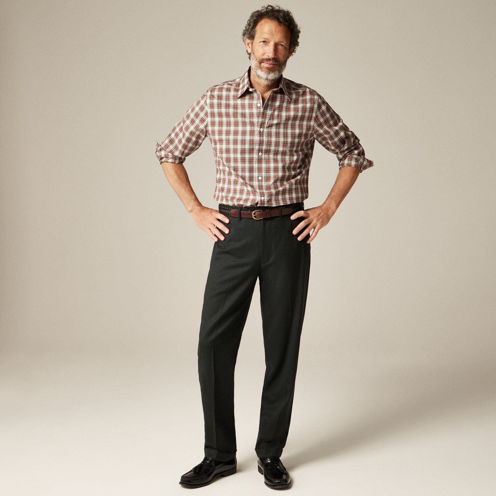 Bowery wrinkle-free dress shirt with point collar