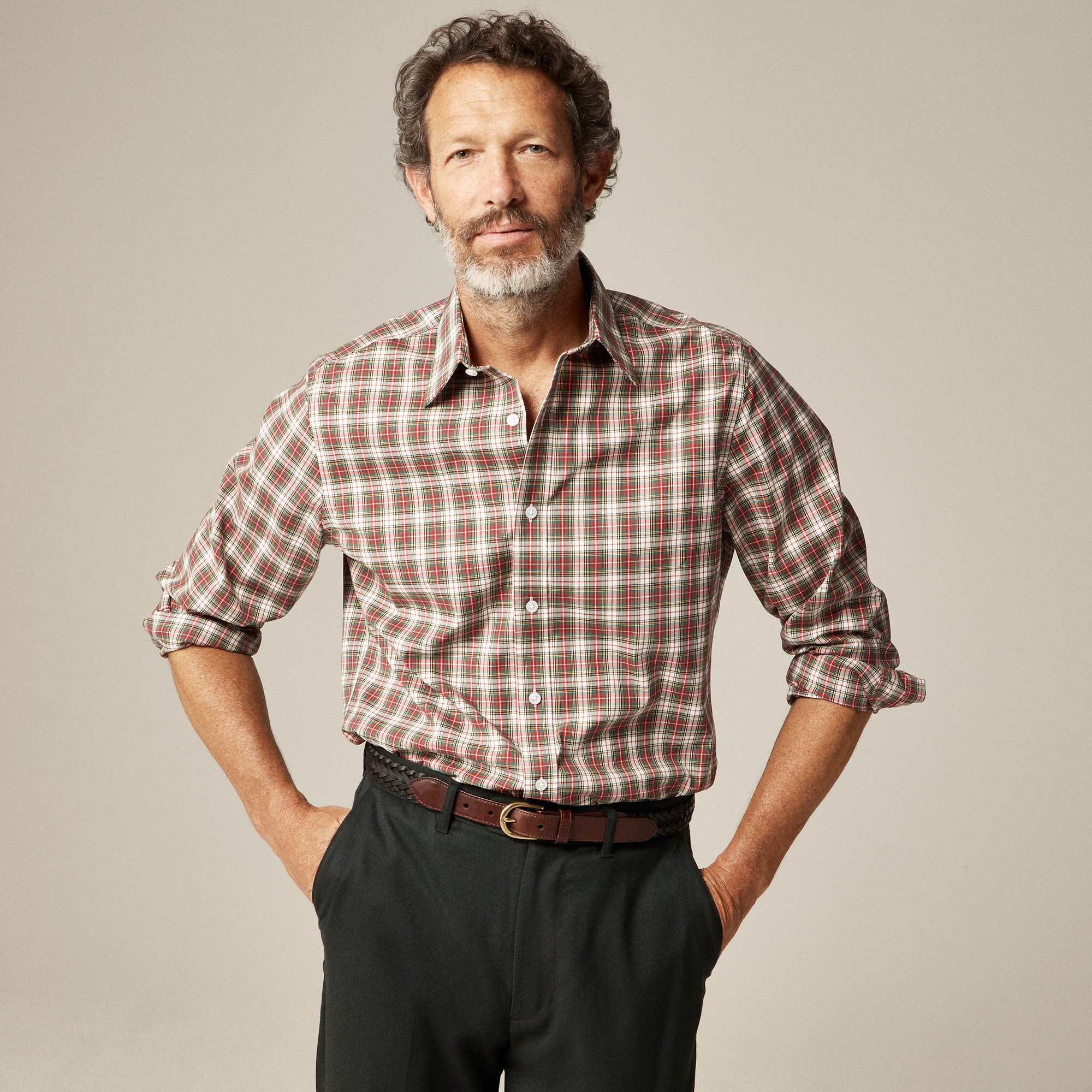  Bowery wrinkle-free dress shirt with point collar