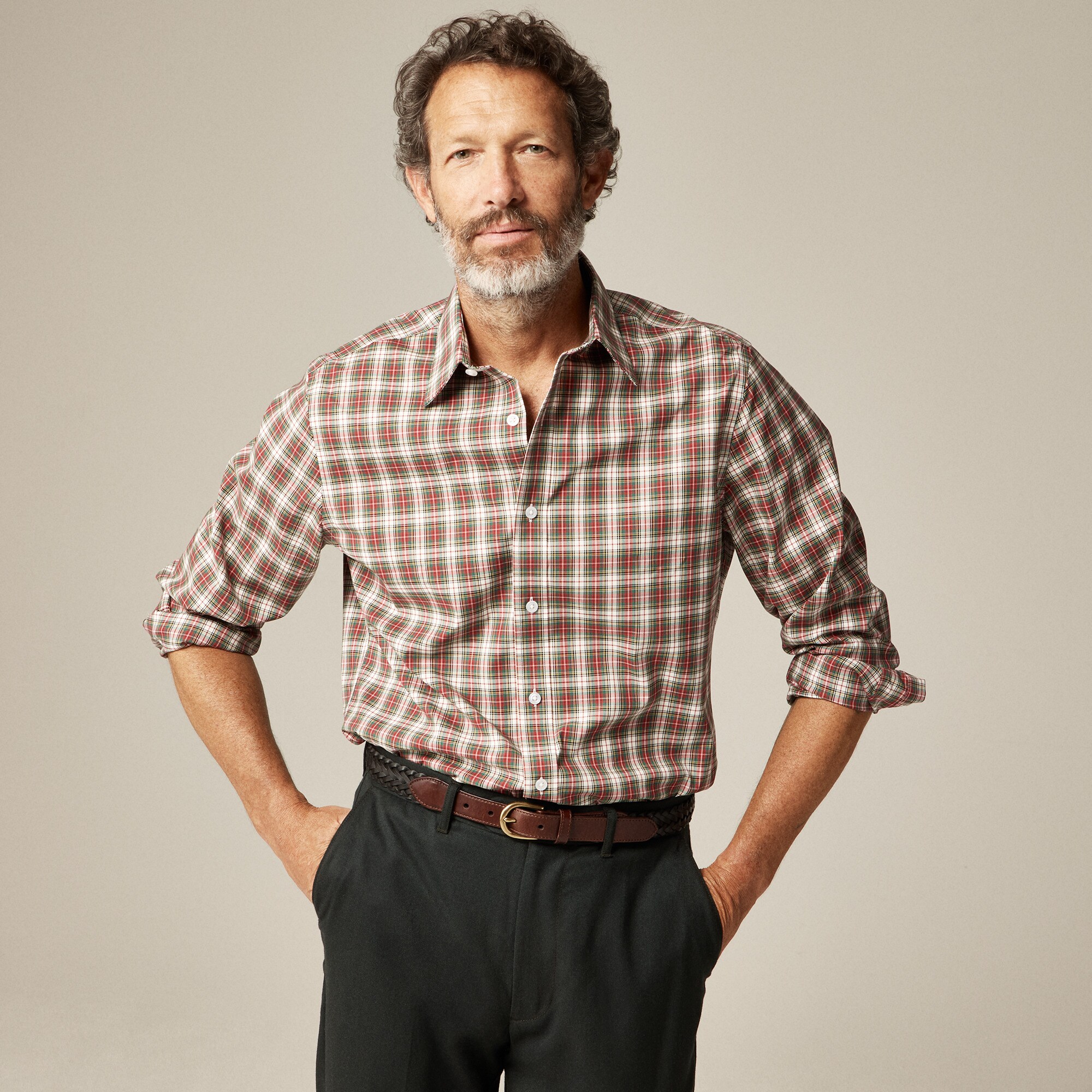 Bowery wrinkle-free dress shirt with point collar