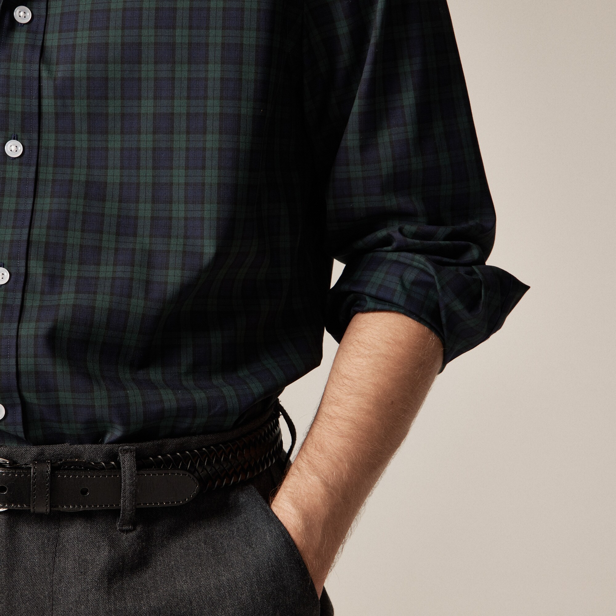 Bowery wrinkle-free dress shirt with point collar