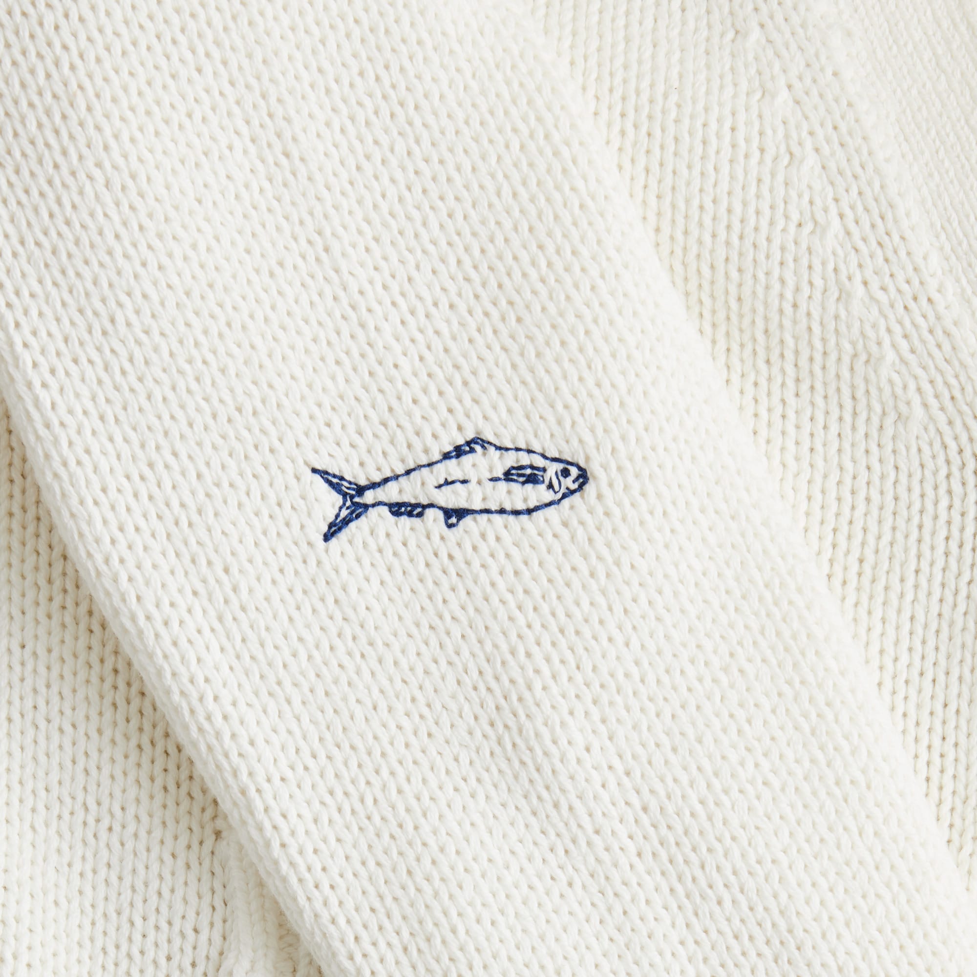Heritage cotton relaxed cardigan with nautical embroidery