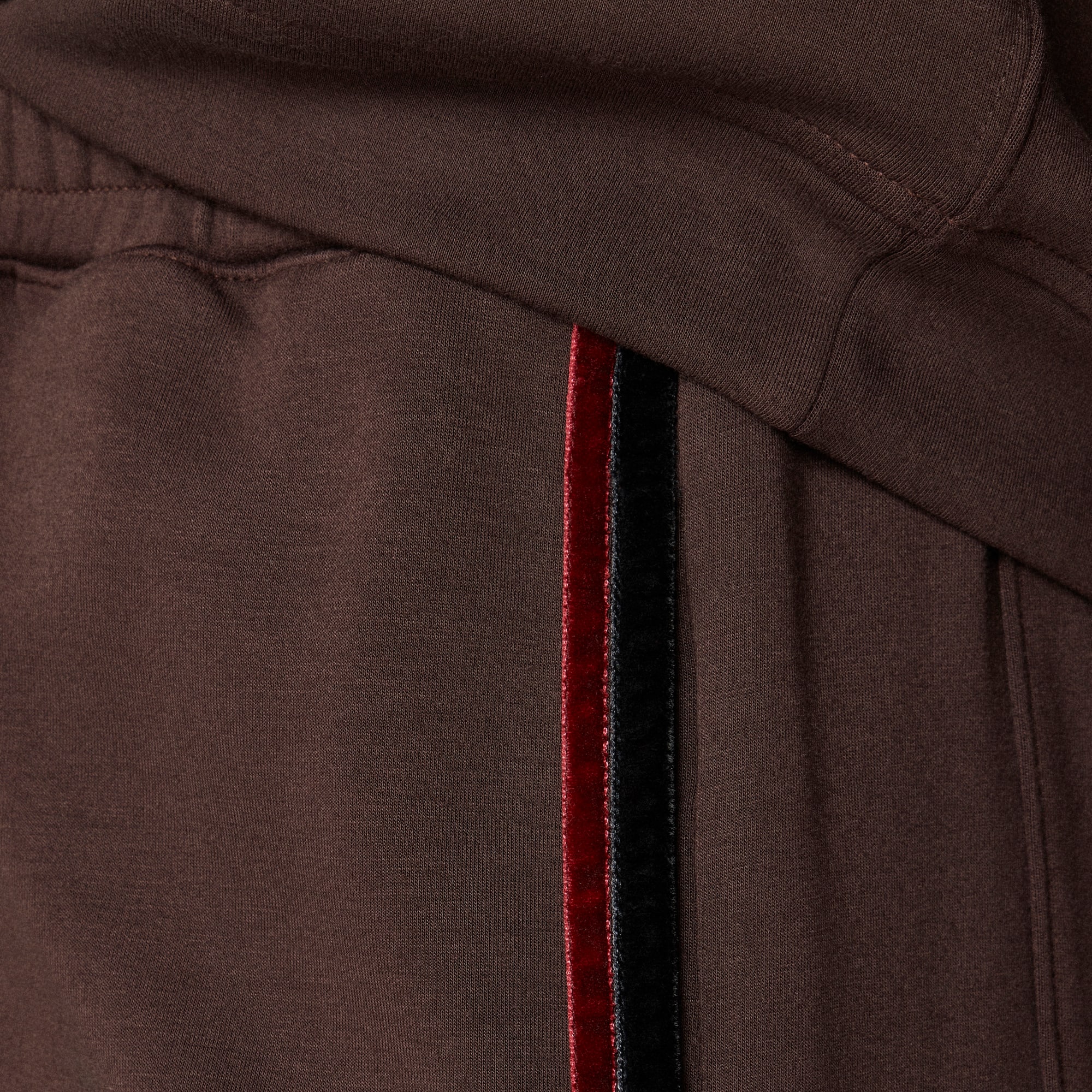 Scuba-knit jogger pant with velvet trim