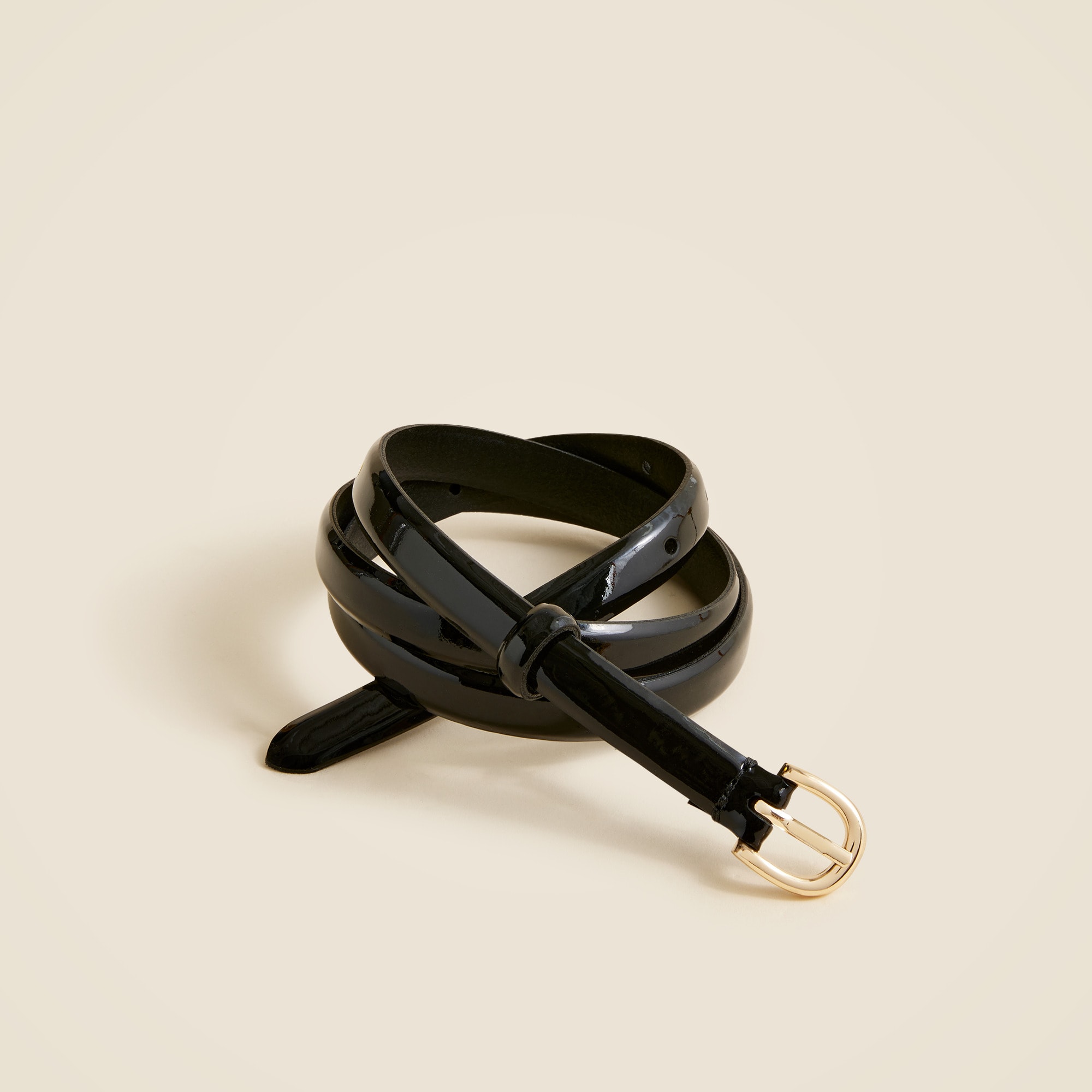 Skinny Italian leather belt