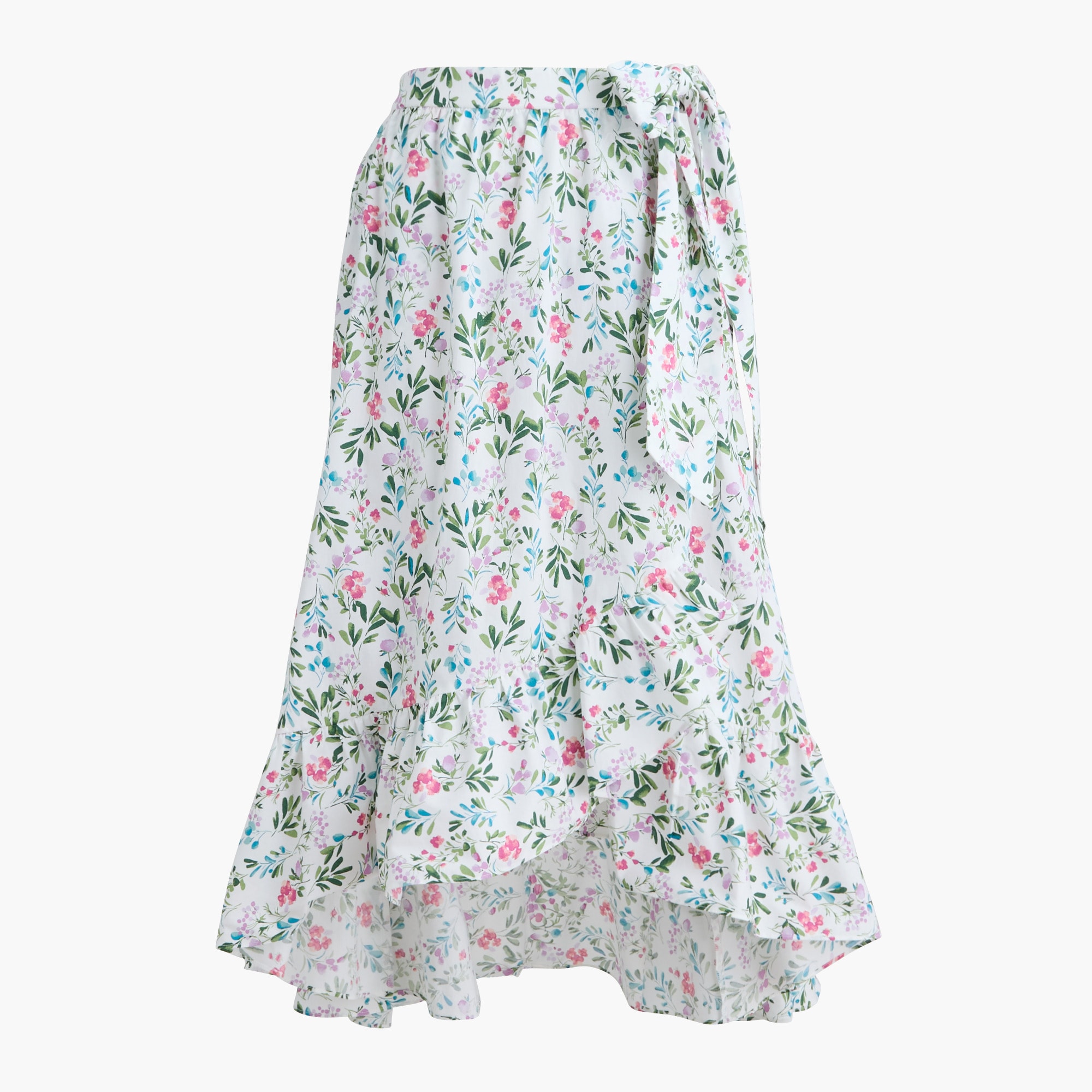 Poplin midi wrap skirt