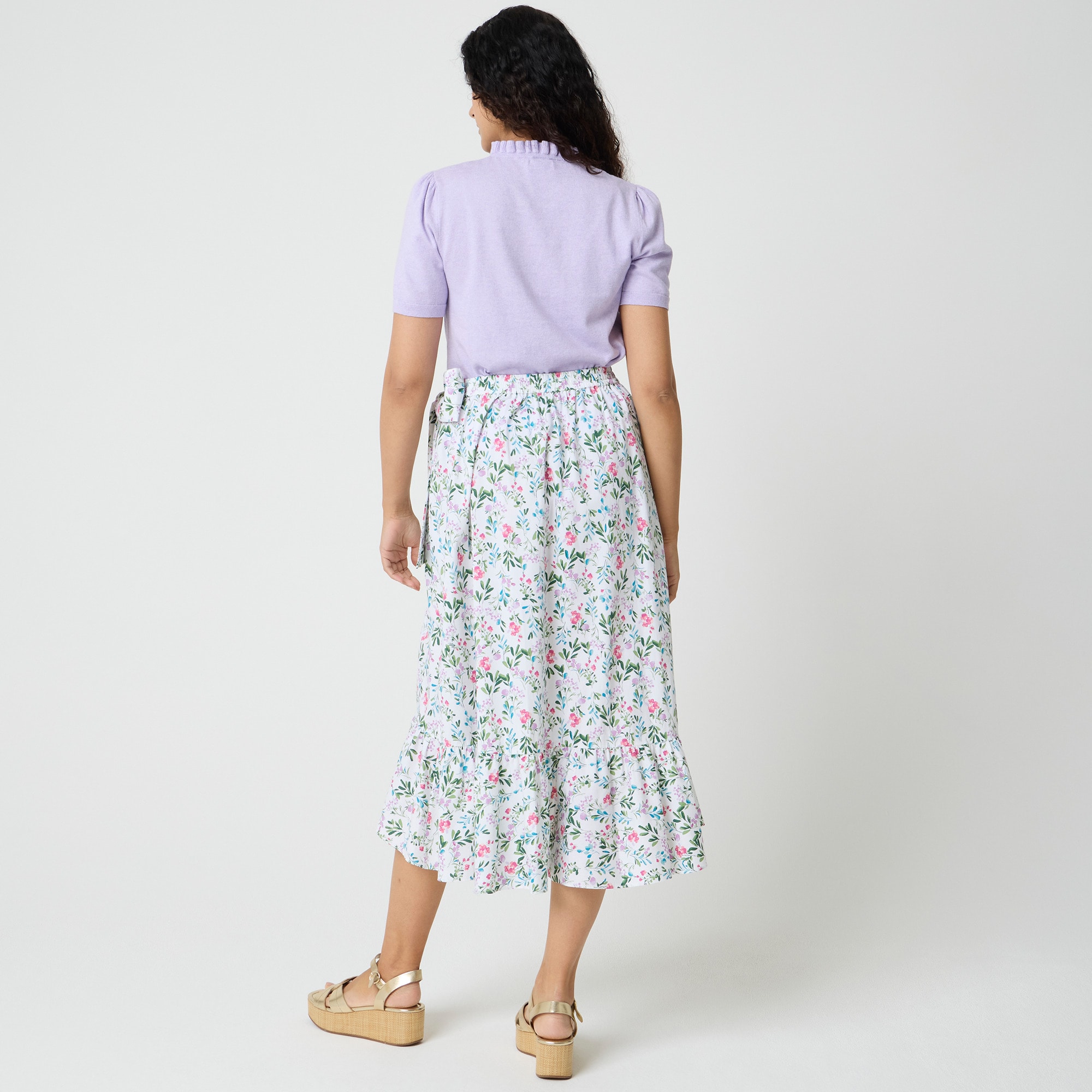 Poplin midi wrap skirt