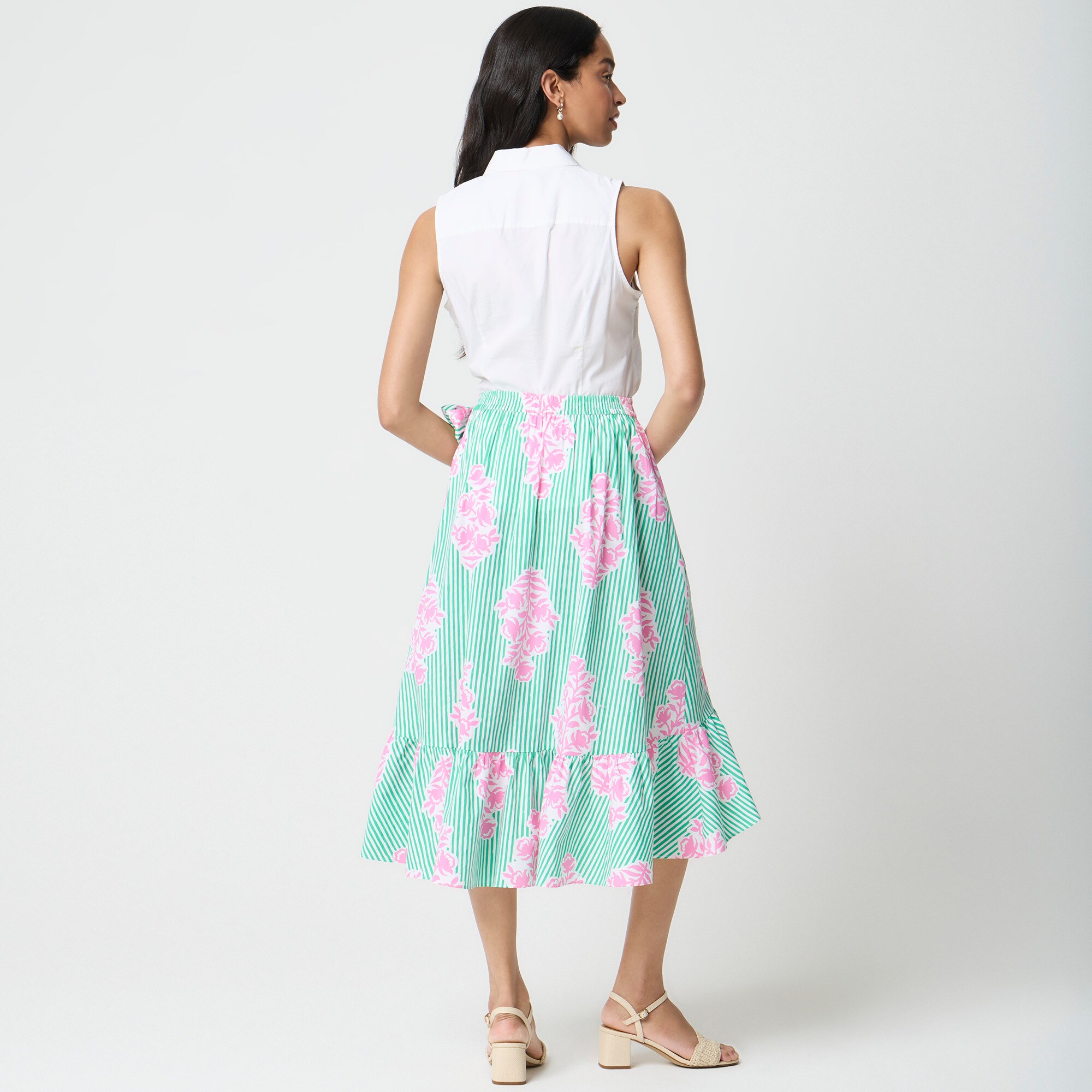 Poplin midi wrap skirt