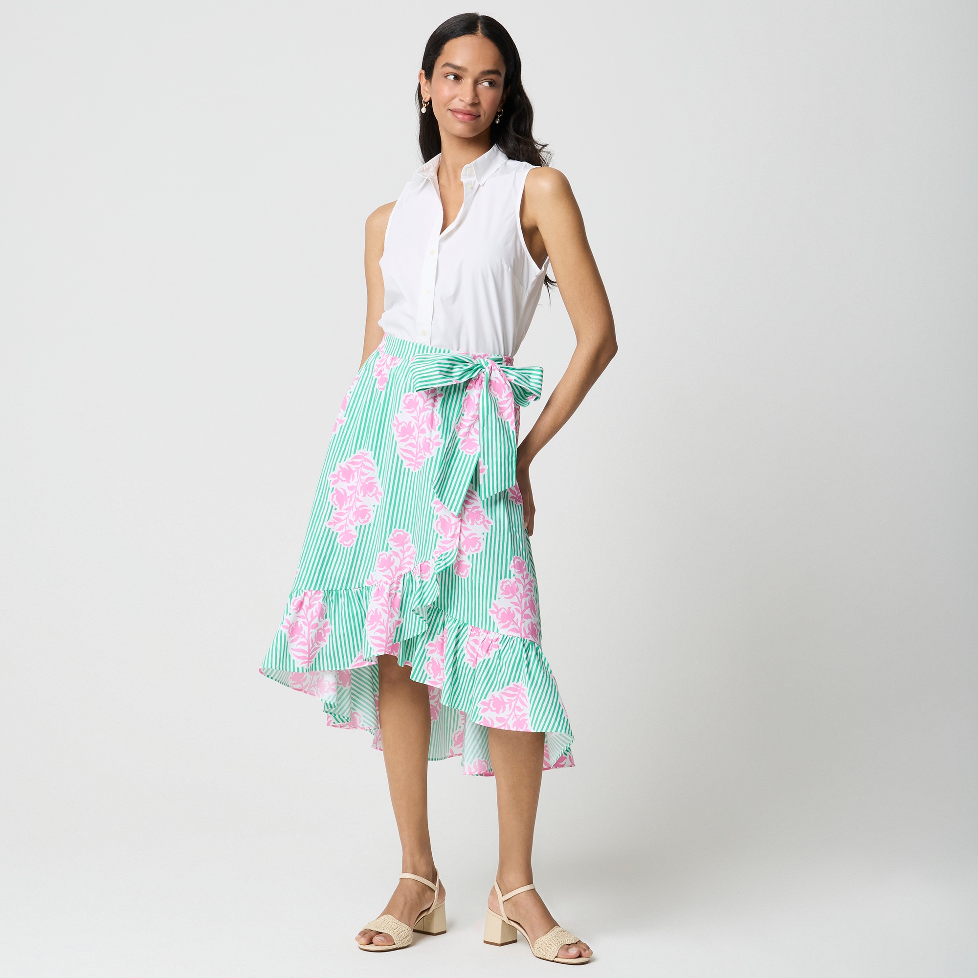 Poplin Midi Wrap Skirt For Women | Factory